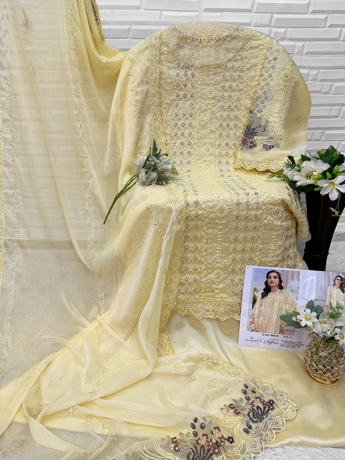 FLORENT HITS 1069 | Heavy Chiffon Hand Khatli Collection
