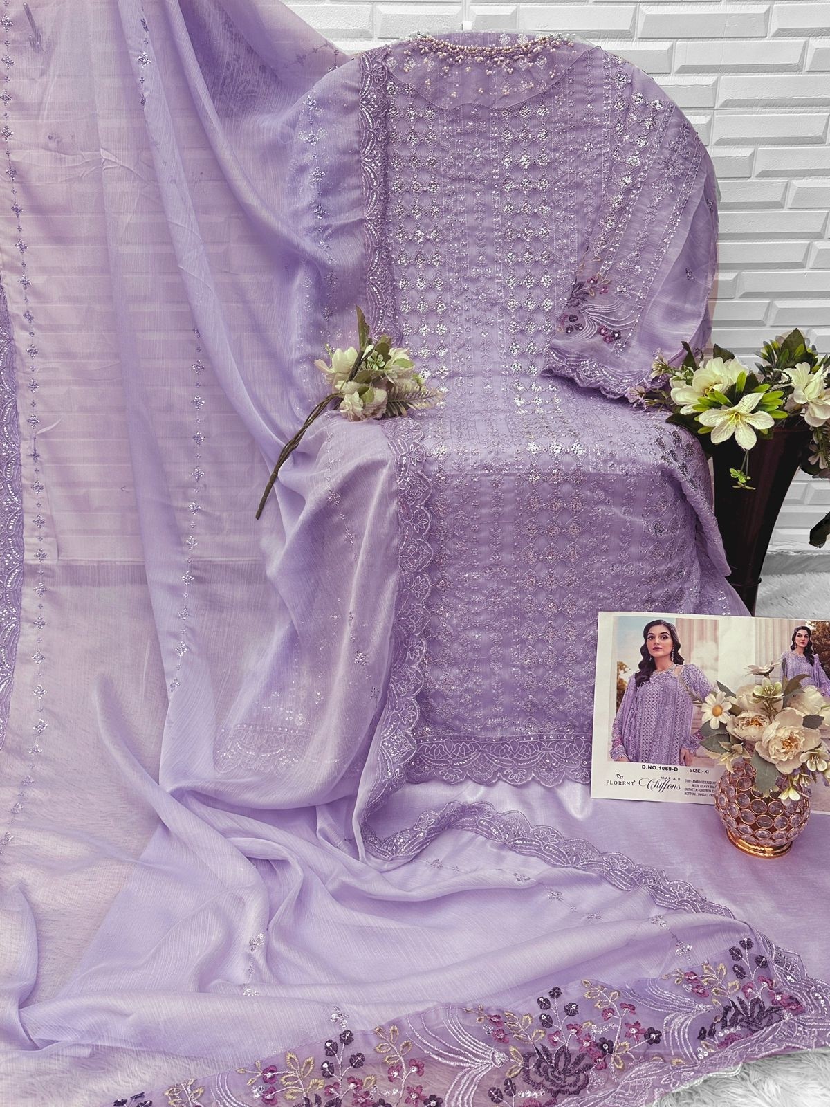 FLORENT HITS 1069 | Heavy Chiffon Hand Khatli Collection
