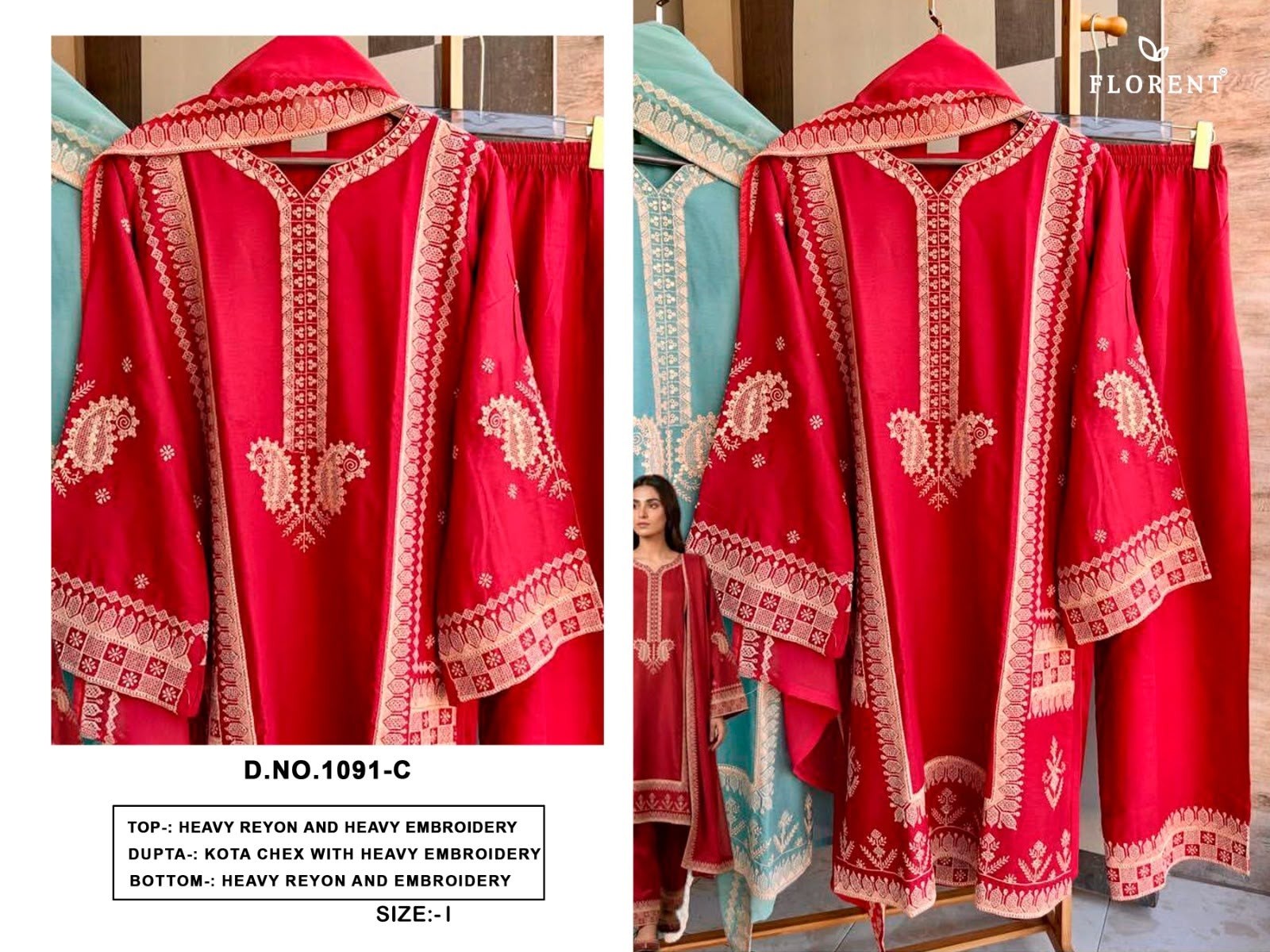 FLORENT 1091 CD | Heavy Rayon Embroidered Readymade Collection