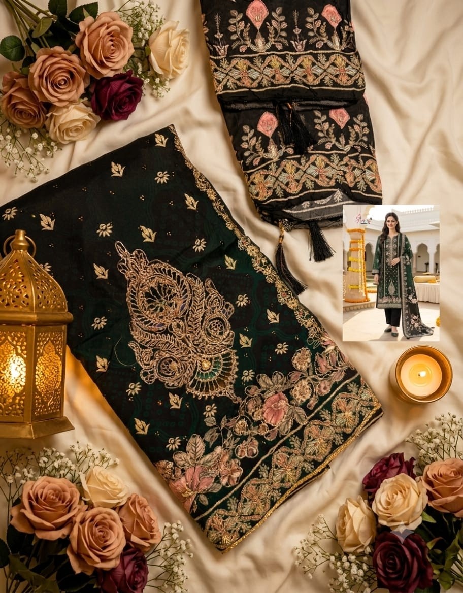 KT-372 | Pure Viscose Maslin Hand Work Collection