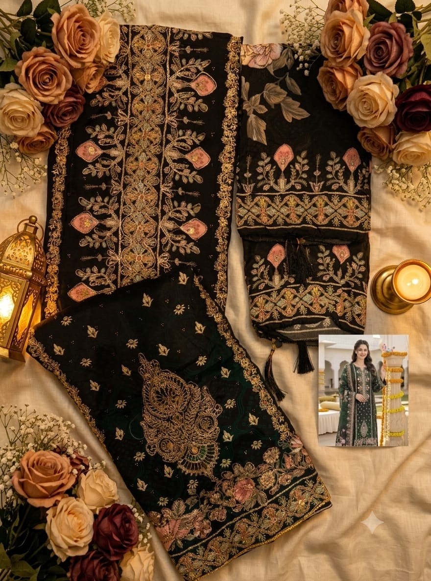 KT-372 | Pure Viscose Maslin Hand Work Collection