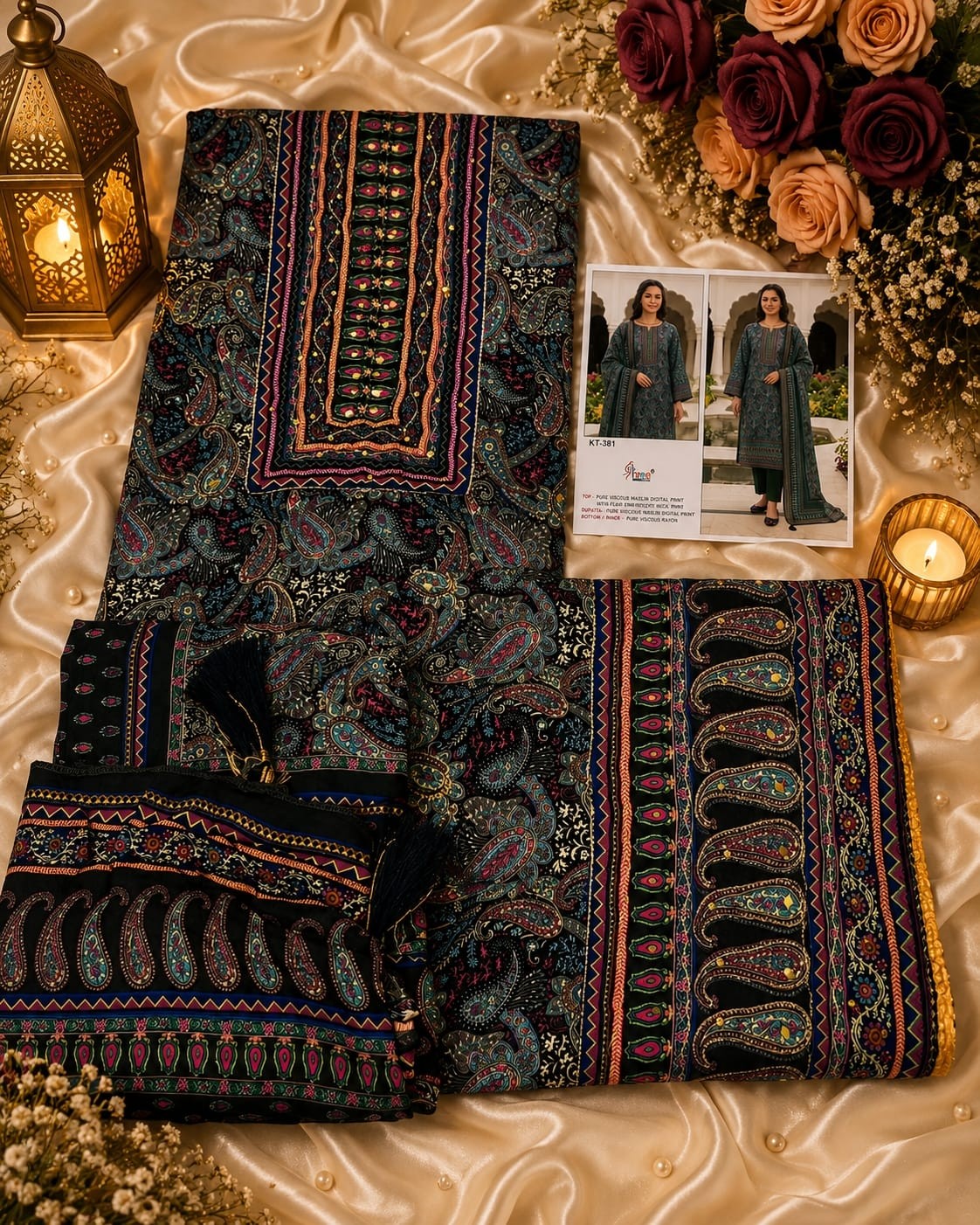 KT-381 | Pure Viscose Maslin Aari Work Collection