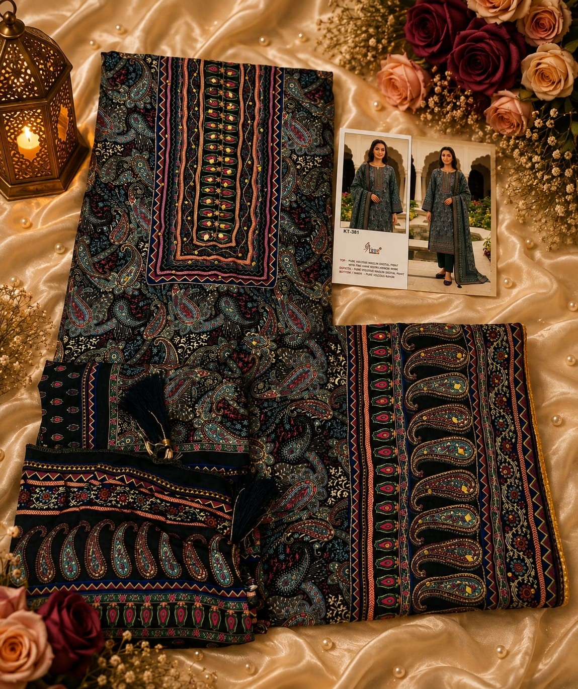 KT-381 | Pure Viscose Maslin Aari Work Collection