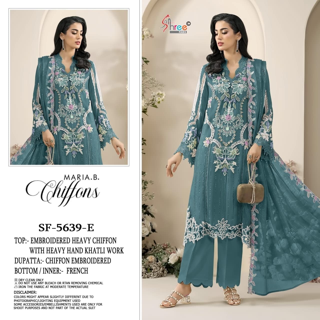 SF-5639 NEW COLOR | Heavy Chiffon Hand Khatli Collection