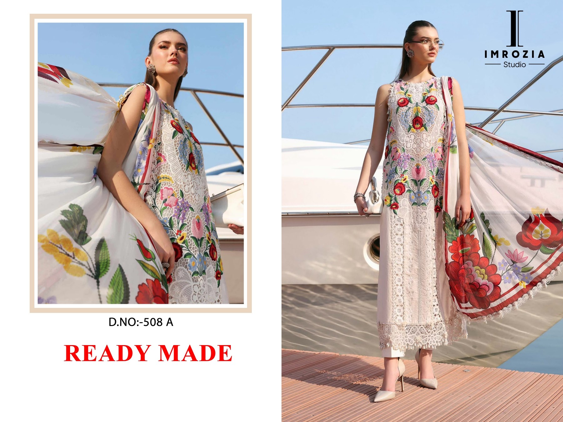 IMROZIA STUDIO 508 AB | Cambric Cotton Embroidered Collection