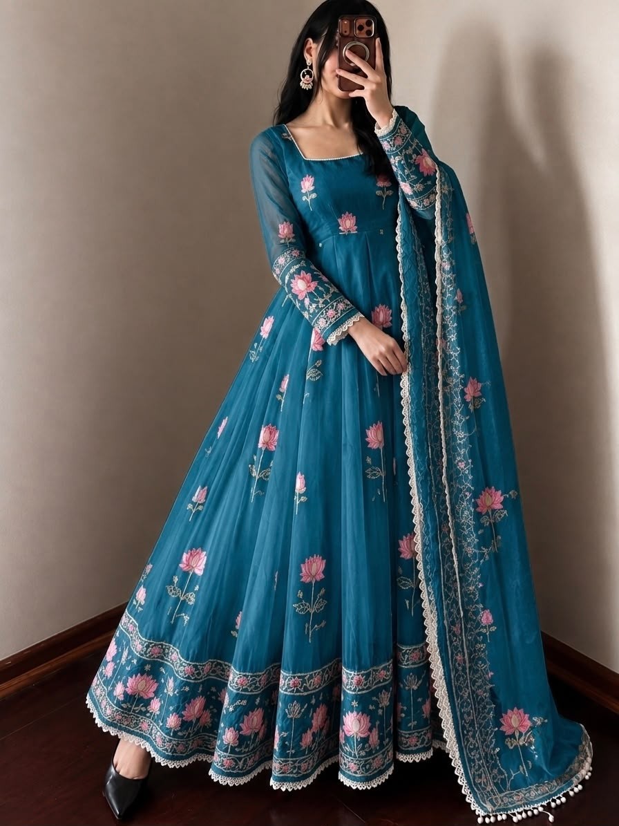 SR-1724 | Fendy Silk Festive Designer Gown Collection