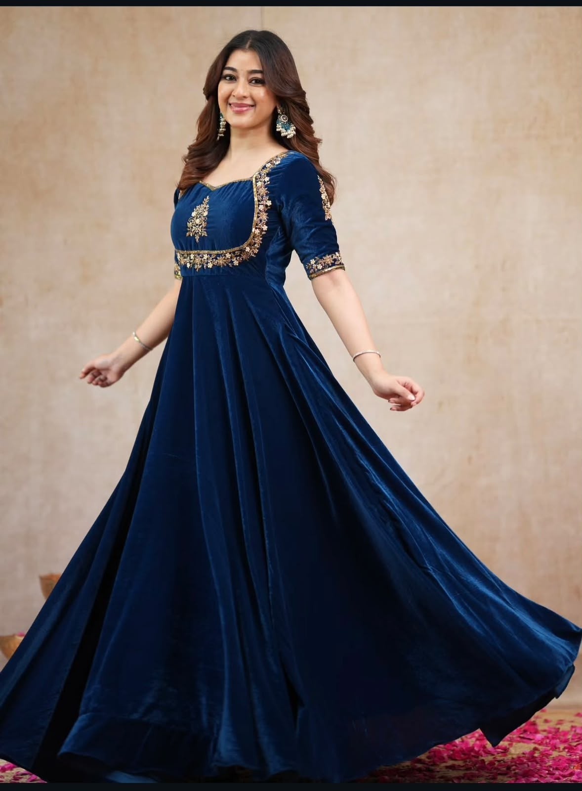 FD-821 | Viscous Velvet Sequin Embroidered Gown Collection