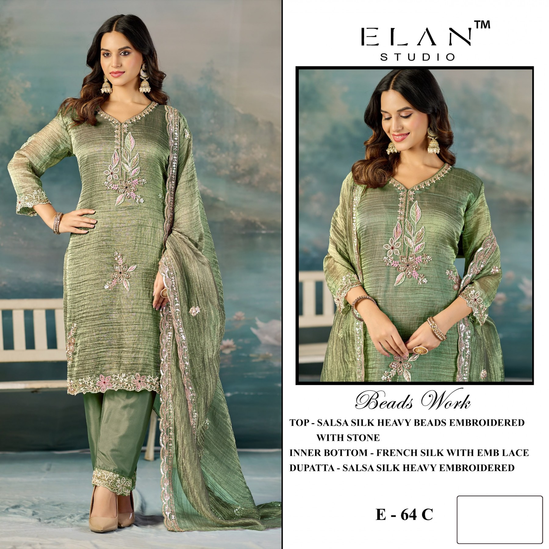 ELAN STUDIO | E-64 Heavy Beads Embroidered Collection