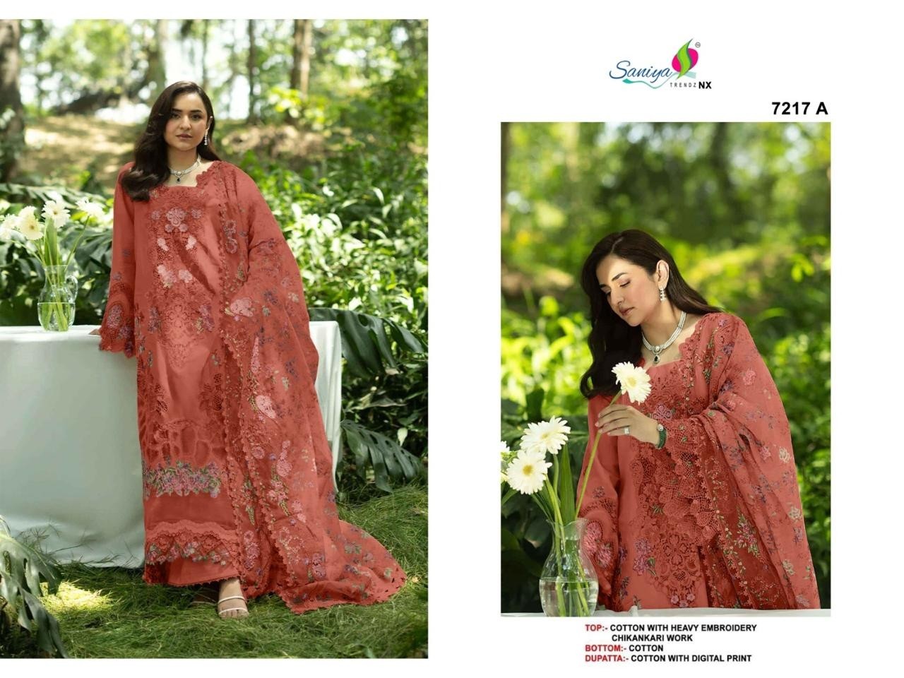 SANIYA TRENDZ | D-7217 Cotton Chikankari Collection