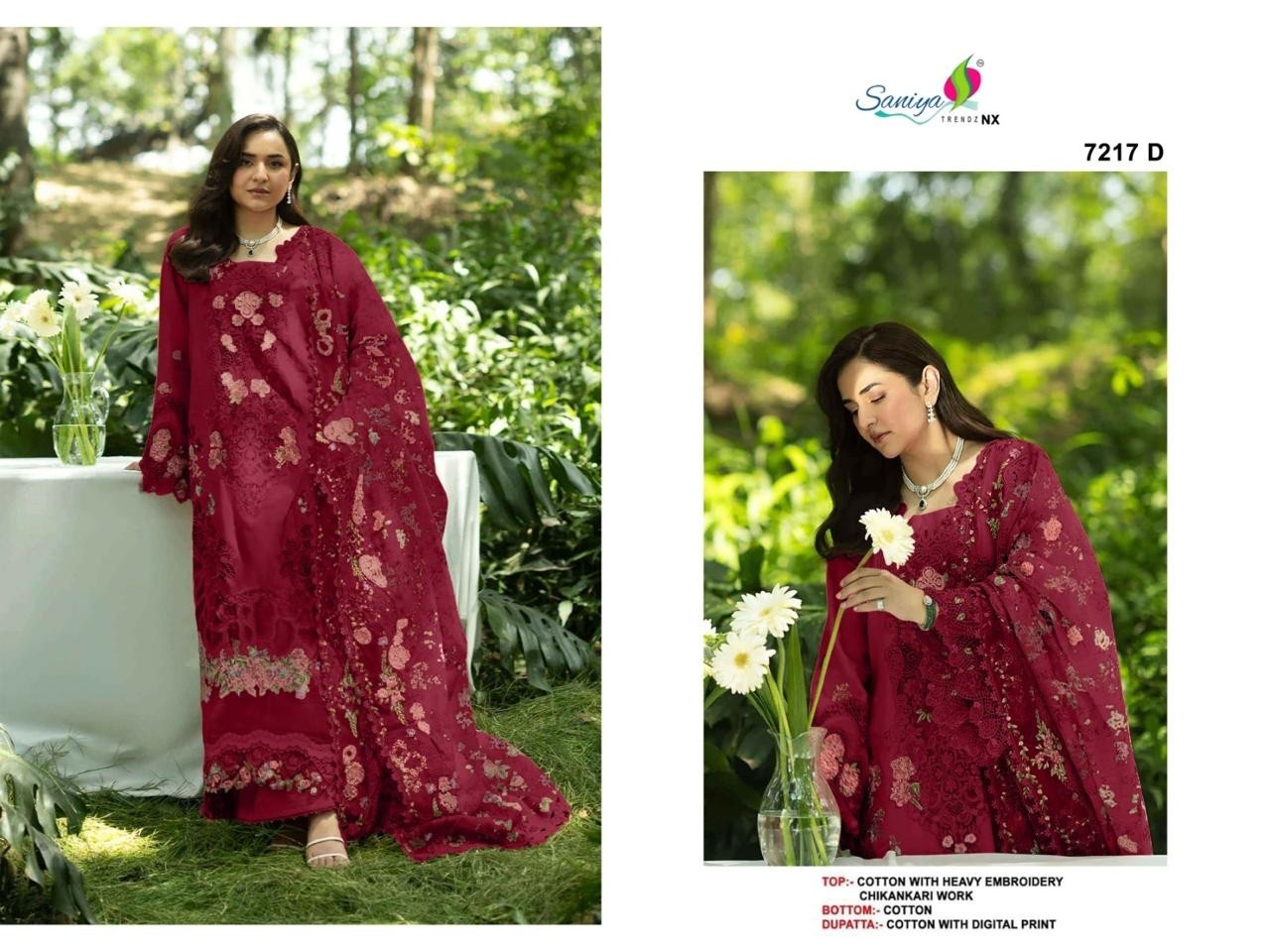 SANIYA TRENDZ | D-7217 Cotton Chikankari Collection
