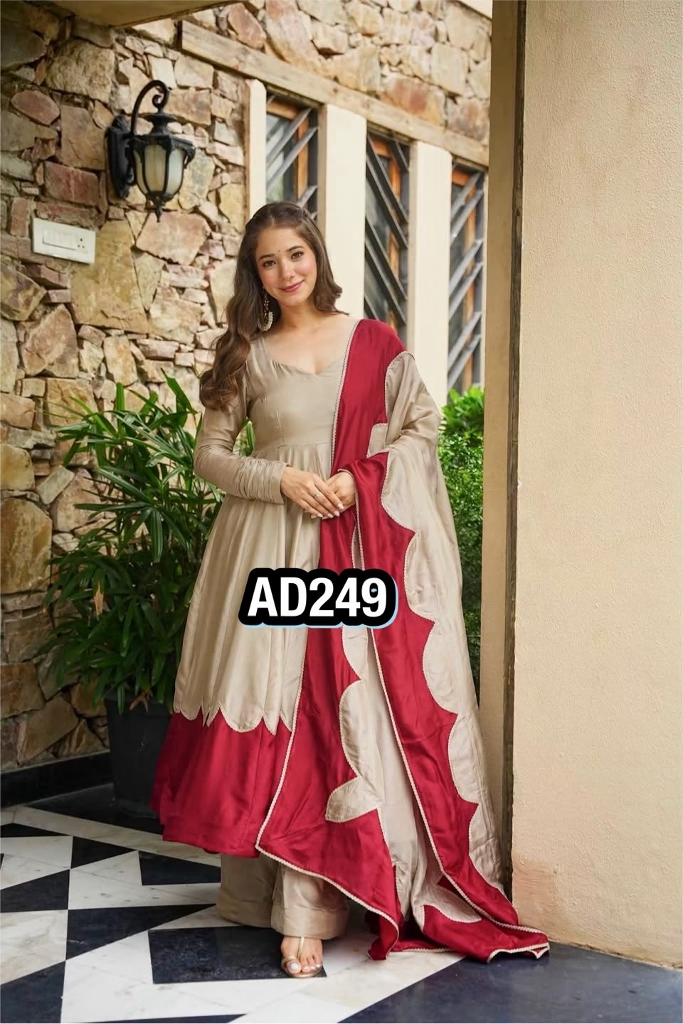 AD249 | Pure Roman Silk Designer Anarkali Collection