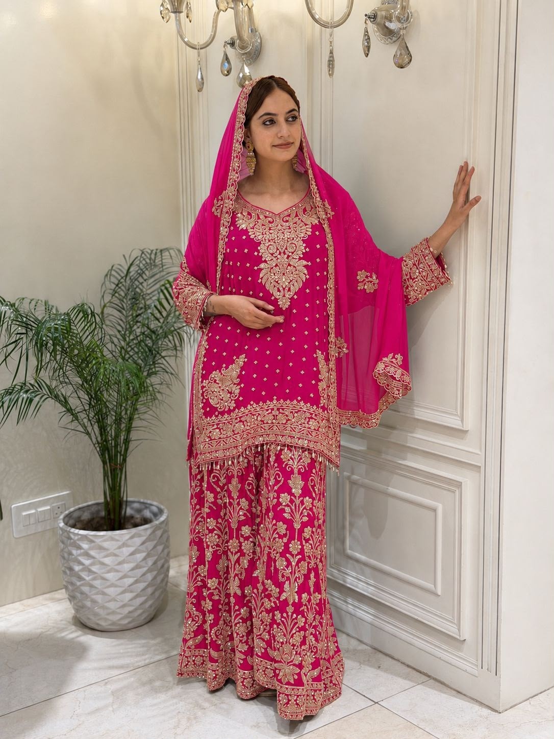 KF-1733 | Heavy Faux Georgette Designer Palazzo Suit | Passion for Fashion