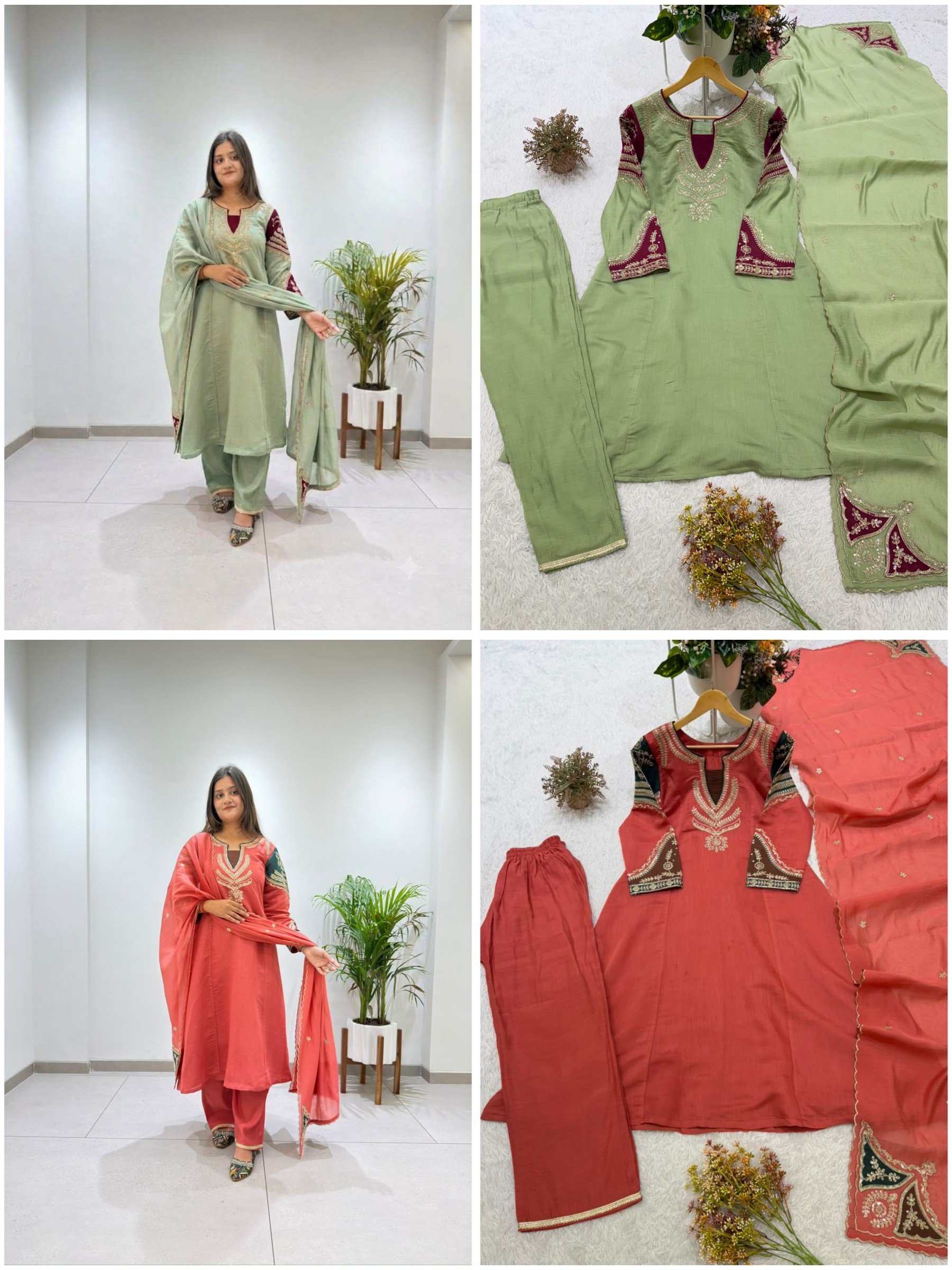 BE-509 | Mul Chanderi Cording Sequence Designer Suit