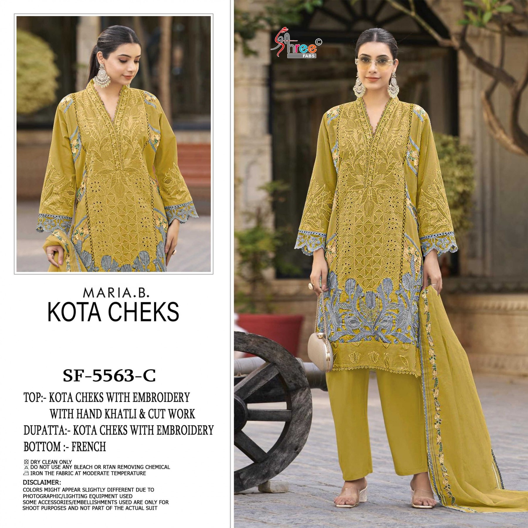 SF-5563 | Heavy Kota Checks Hand Khatli Embroidered Suit