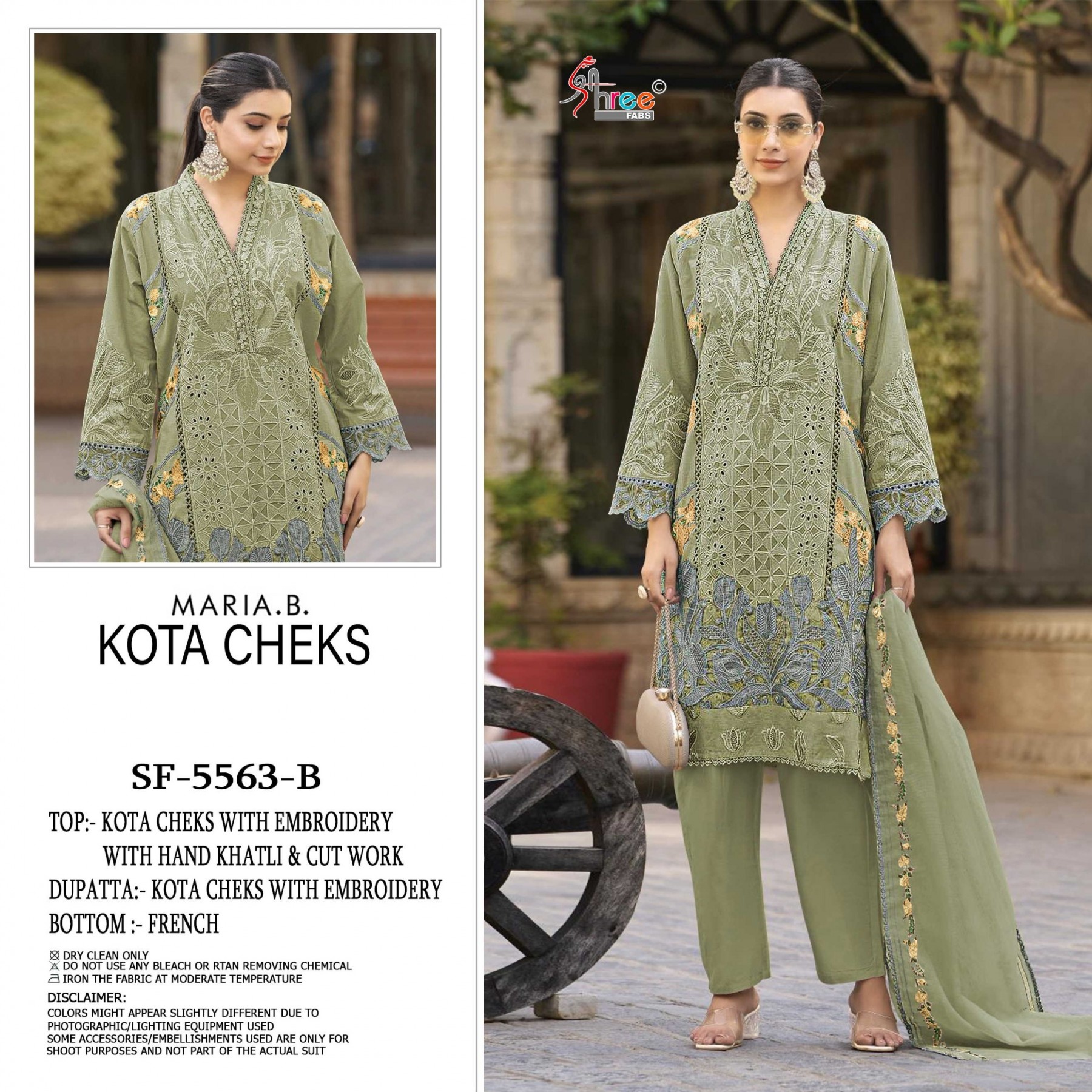 SF-5563 | Heavy Kota Checks Hand Khatli Embroidered Suit