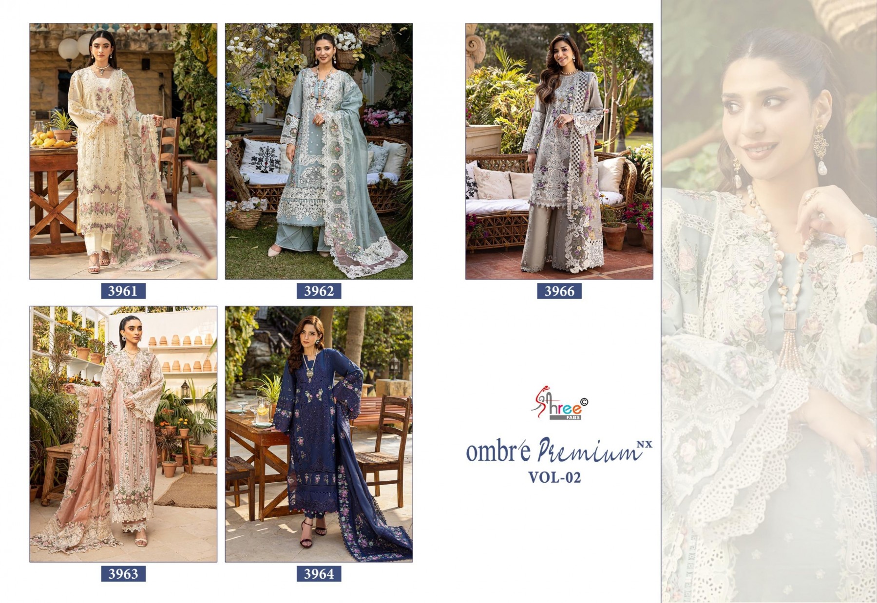 Shree Fabs Surat | OMBRE PREMIUM VOL-2 NX | Heavy Embroidered Dupatta Collection