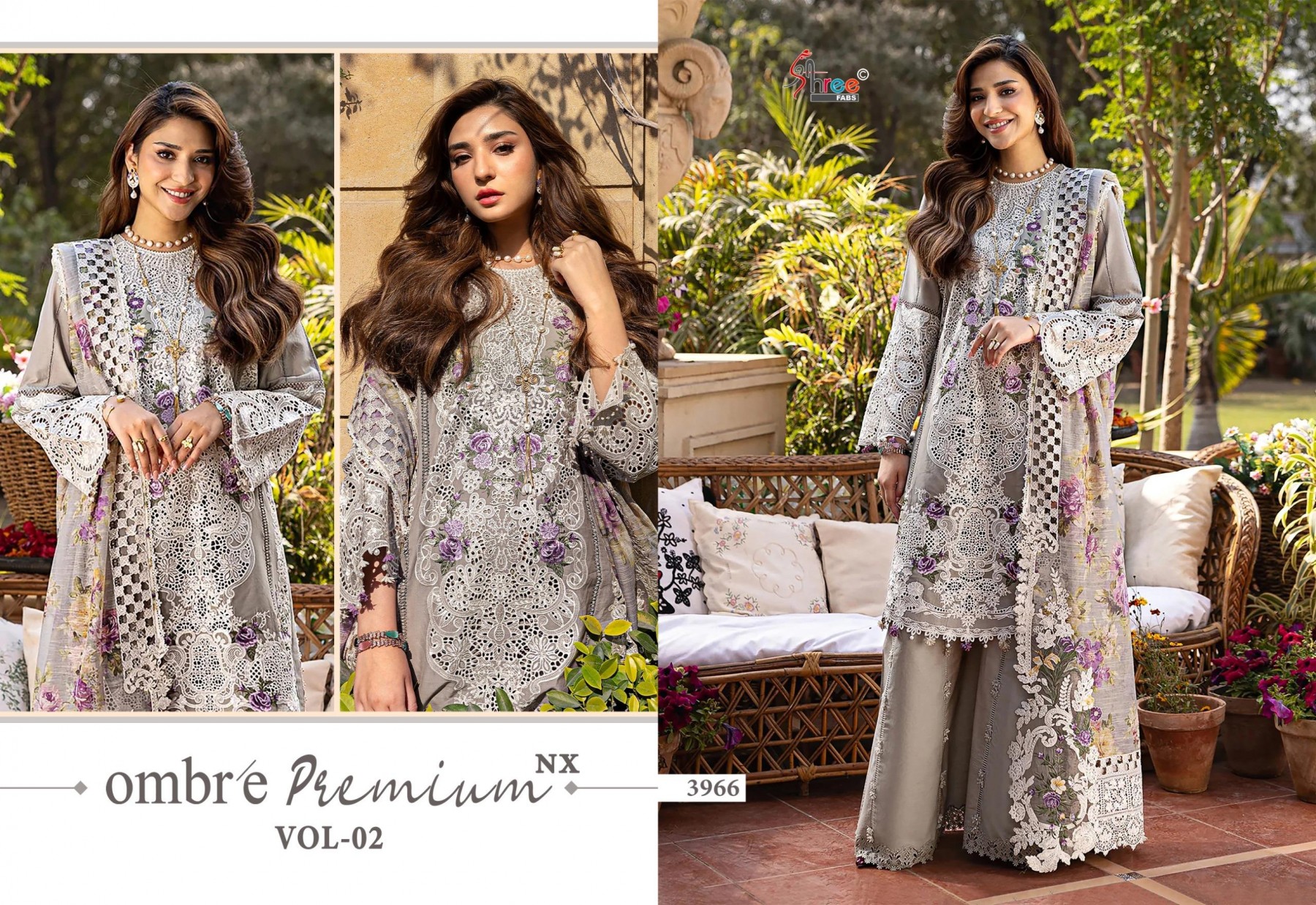 Shree Fabs Surat | OMBRE PREMIUM VOL-2 NX | Heavy Embroidered Dupatta Collection