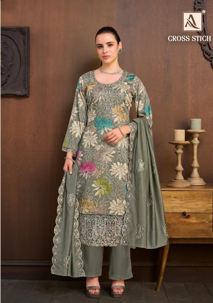 ALOK SUIT | CROSS STITCH | Premium Designer Collection
