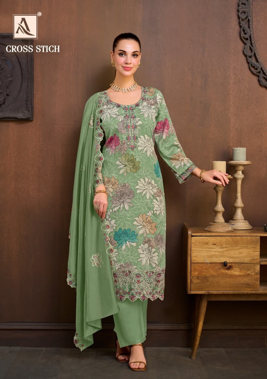 ALOK SUIT | CROSS STITCH | Premium Designer Collection