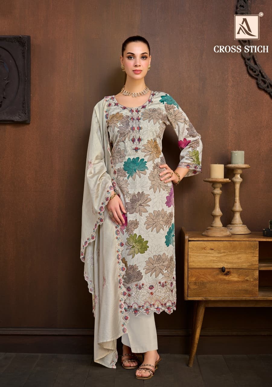 ALOK SUIT | CROSS STITCH | Premium Designer Collection