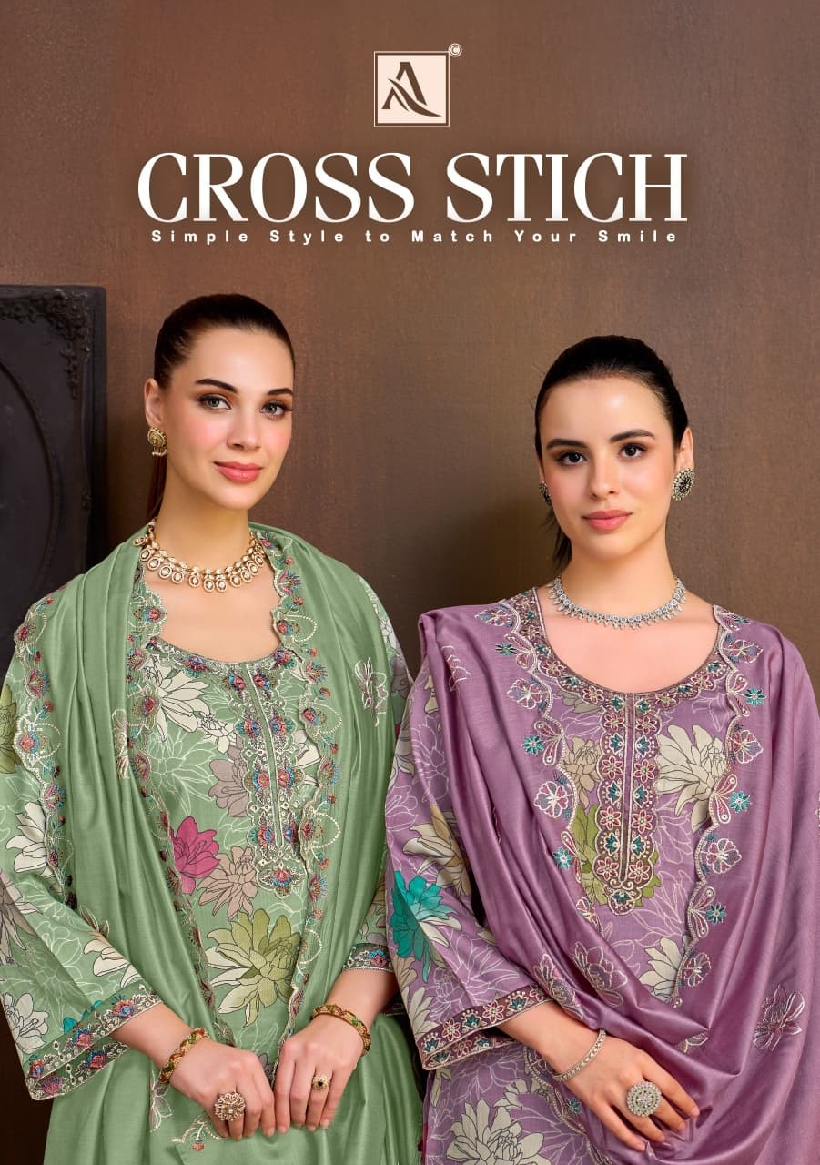 ALOK SUIT | CROSS STITCH | Premium Designer Collection