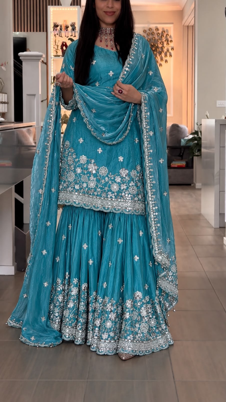 DHK-1409 Heavy Frendy Silk Designer Sharara Collection