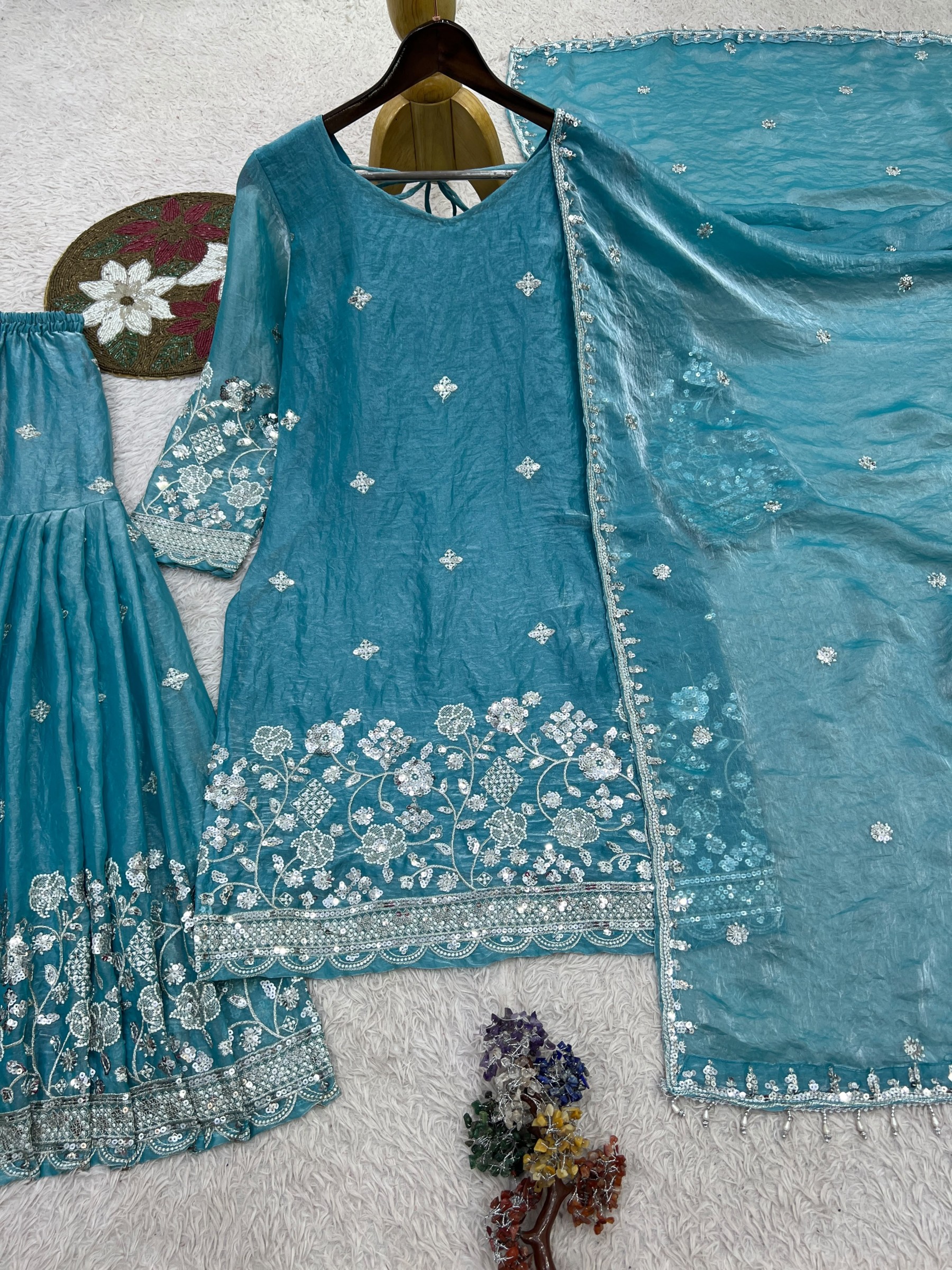 DHK-1409 Heavy Frendy Silk Designer Sharara Collection