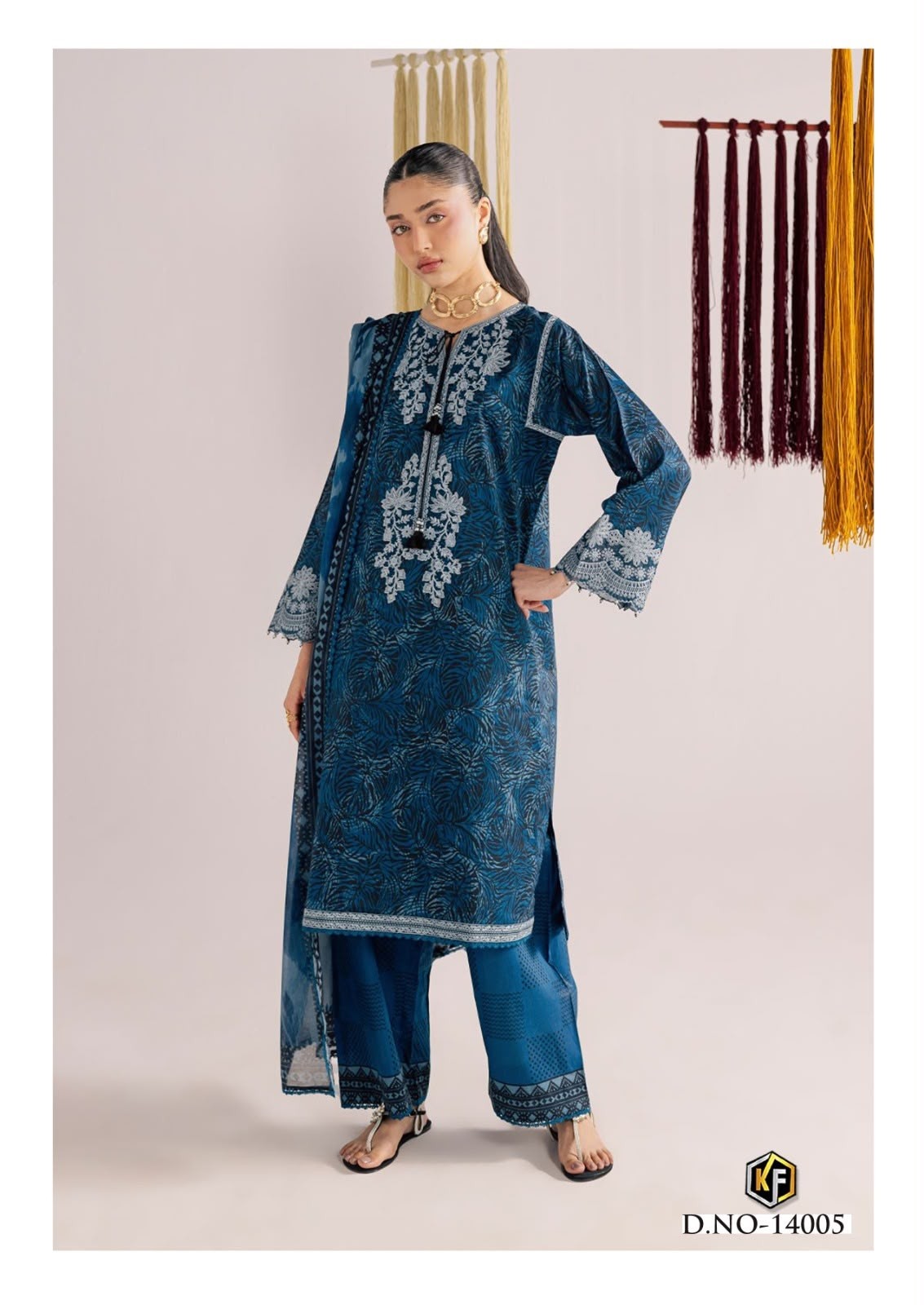 Shop KEVAL FAB KANEEZ Luxury Collection Vol. 14 Design 06 with Pure Heavy Lawn Cotton top and bottom, Pure Cotton dupatta and exclusive bag packing at ₹430 + GST.