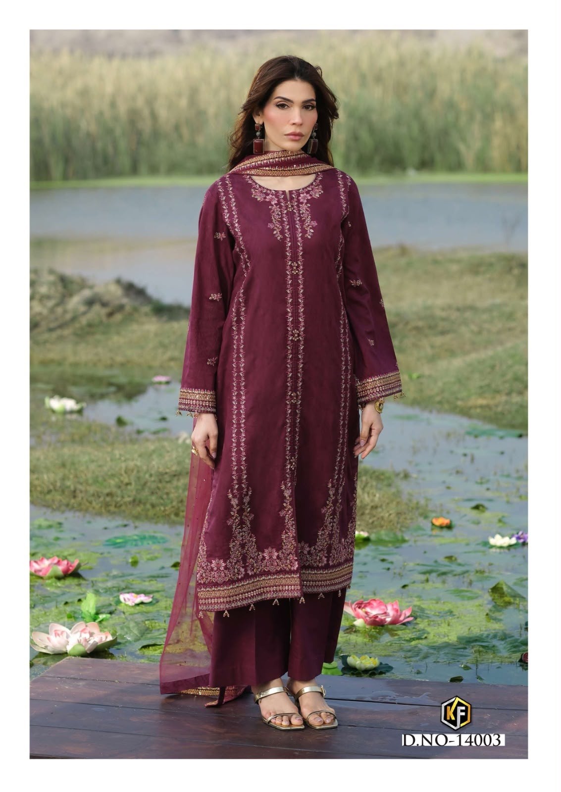 Shop KEVAL FAB KANEEZ Luxury Collection Vol. 14 Design 06 with Pure Heavy Lawn Cotton top and bottom, Pure Cotton dupatta and exclusive bag packing at ₹430 + GST.