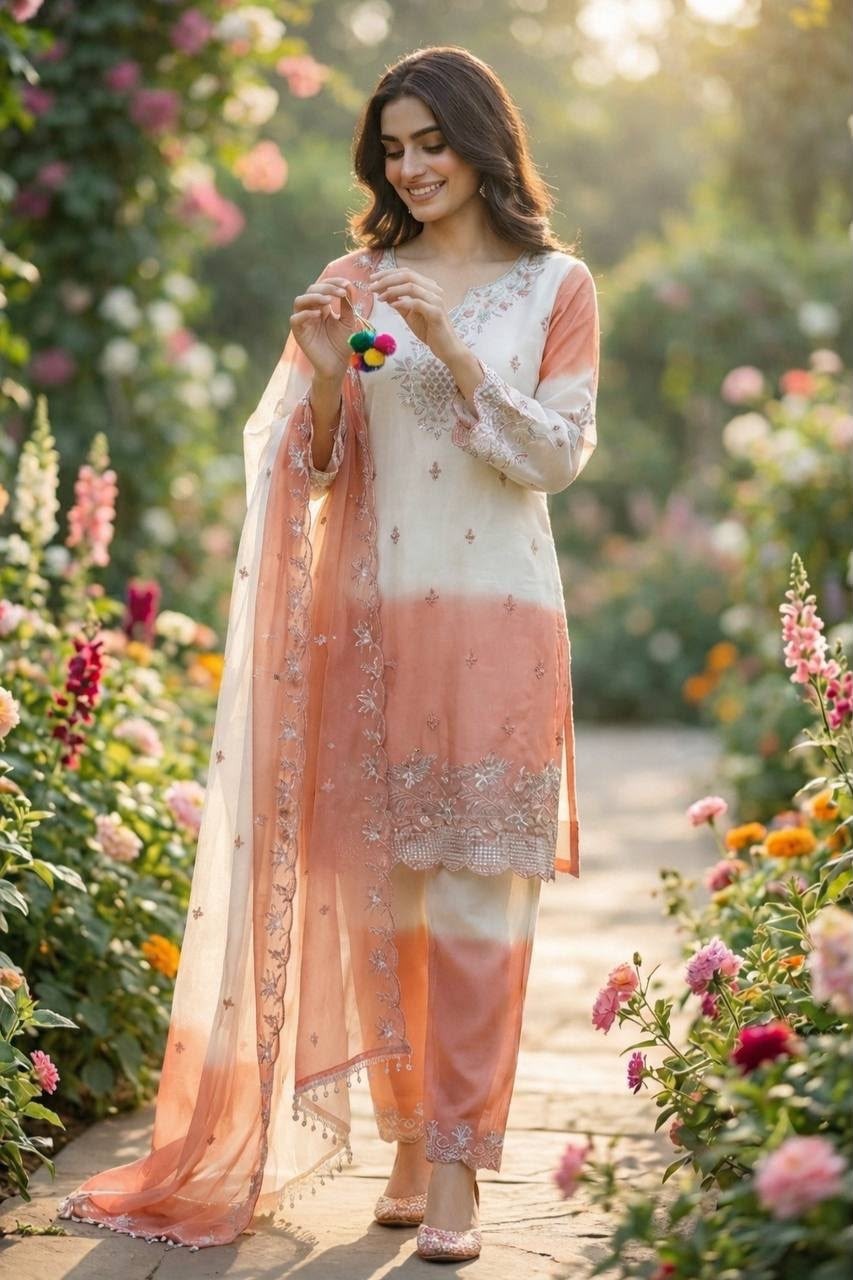 DHK-1387 Pure GMY Silk Pakistani Designer Suit
