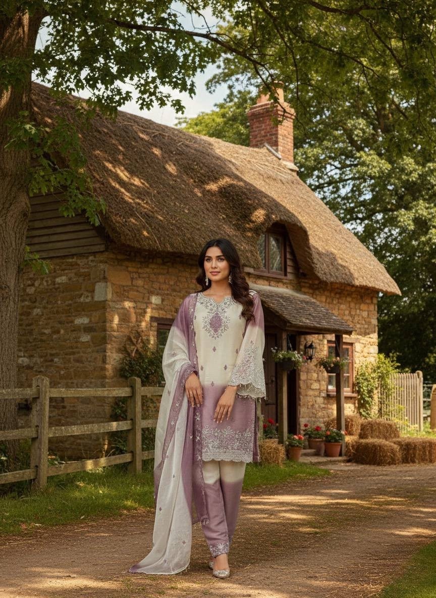 DHK-1387 Pure GMY Silk Pakistani Designer Suit