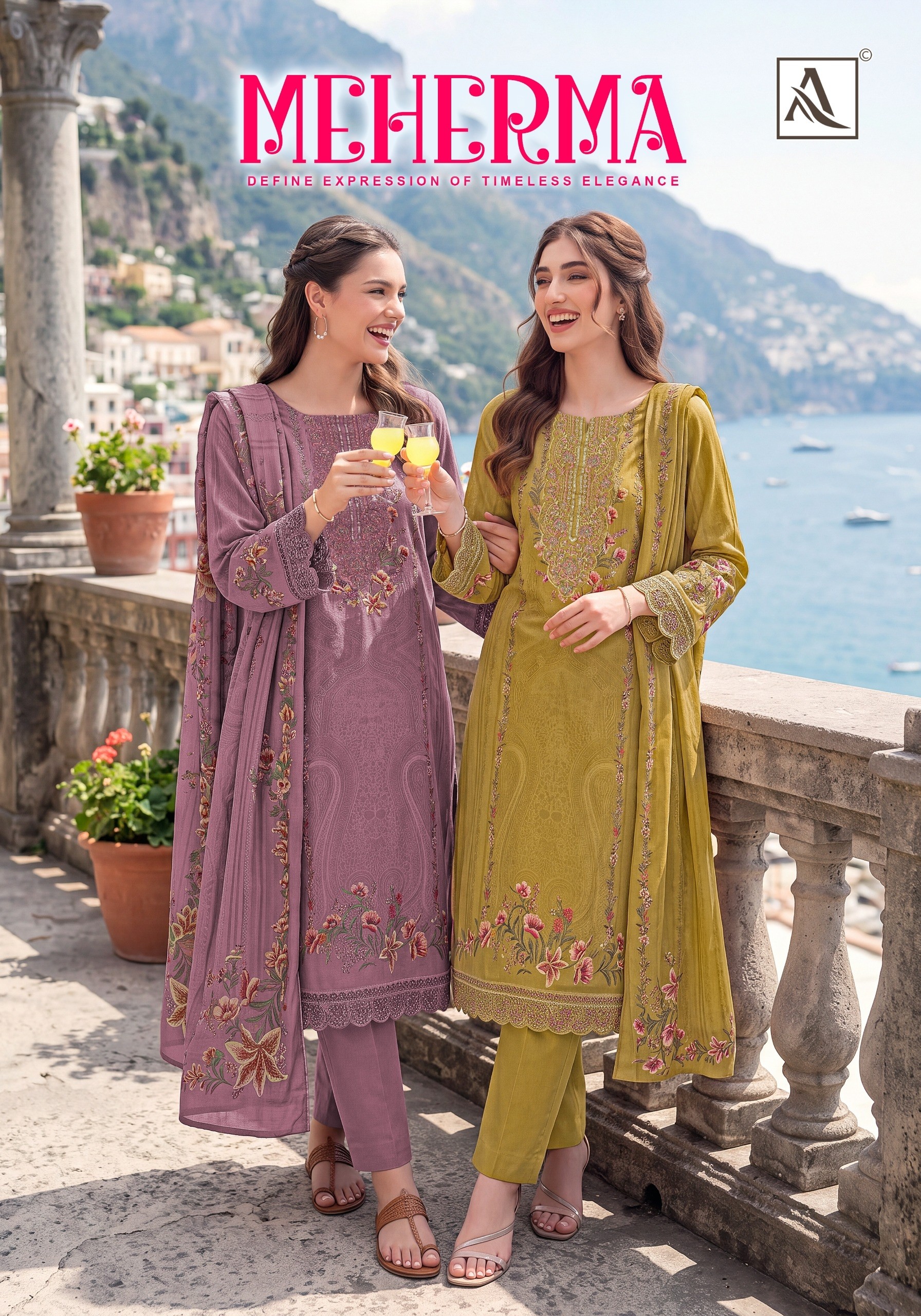 ALOK SUIT MEHERMA Designer Pakistani Collection