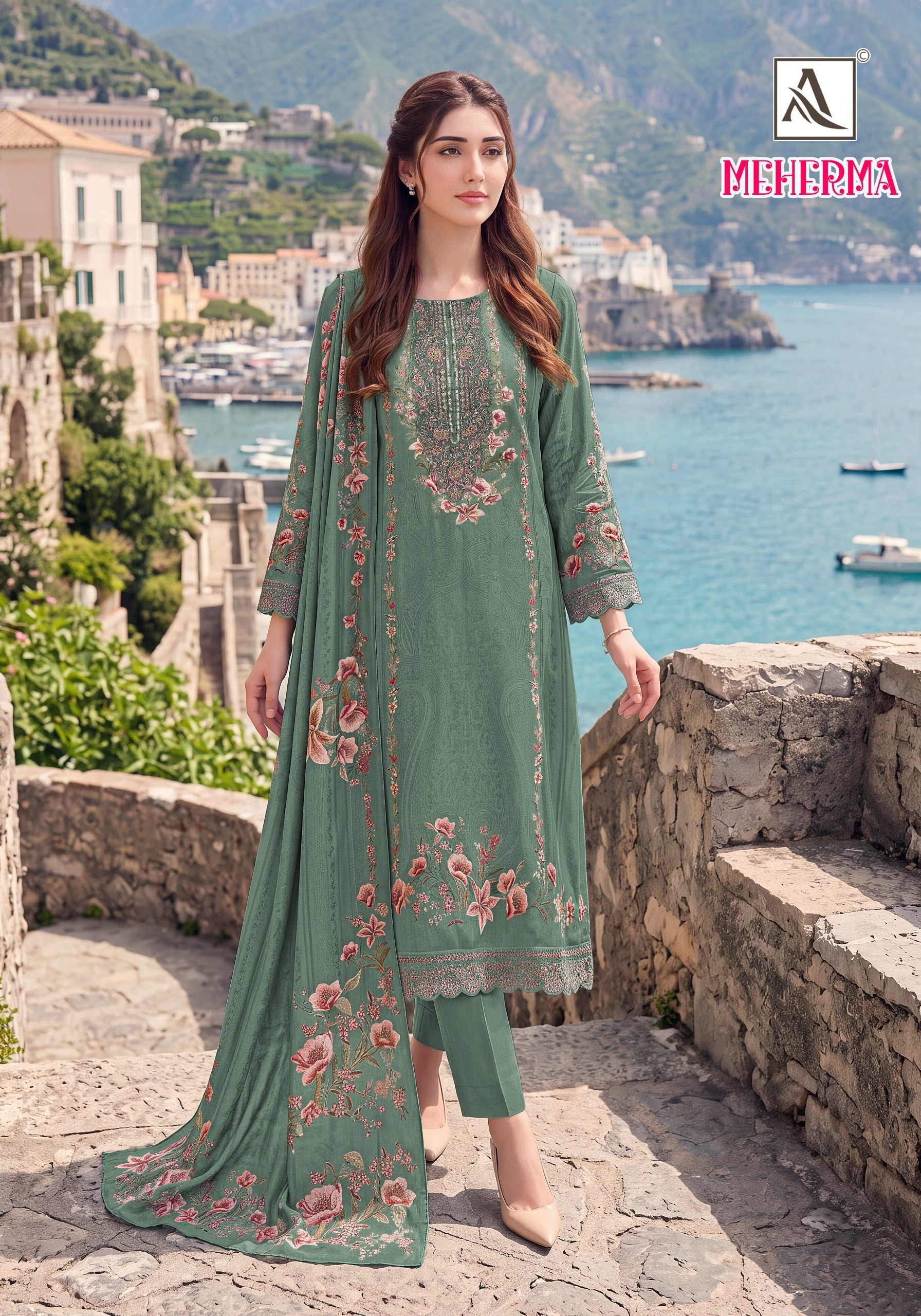 ALOK SUIT MEHERMA Designer Pakistani Collection