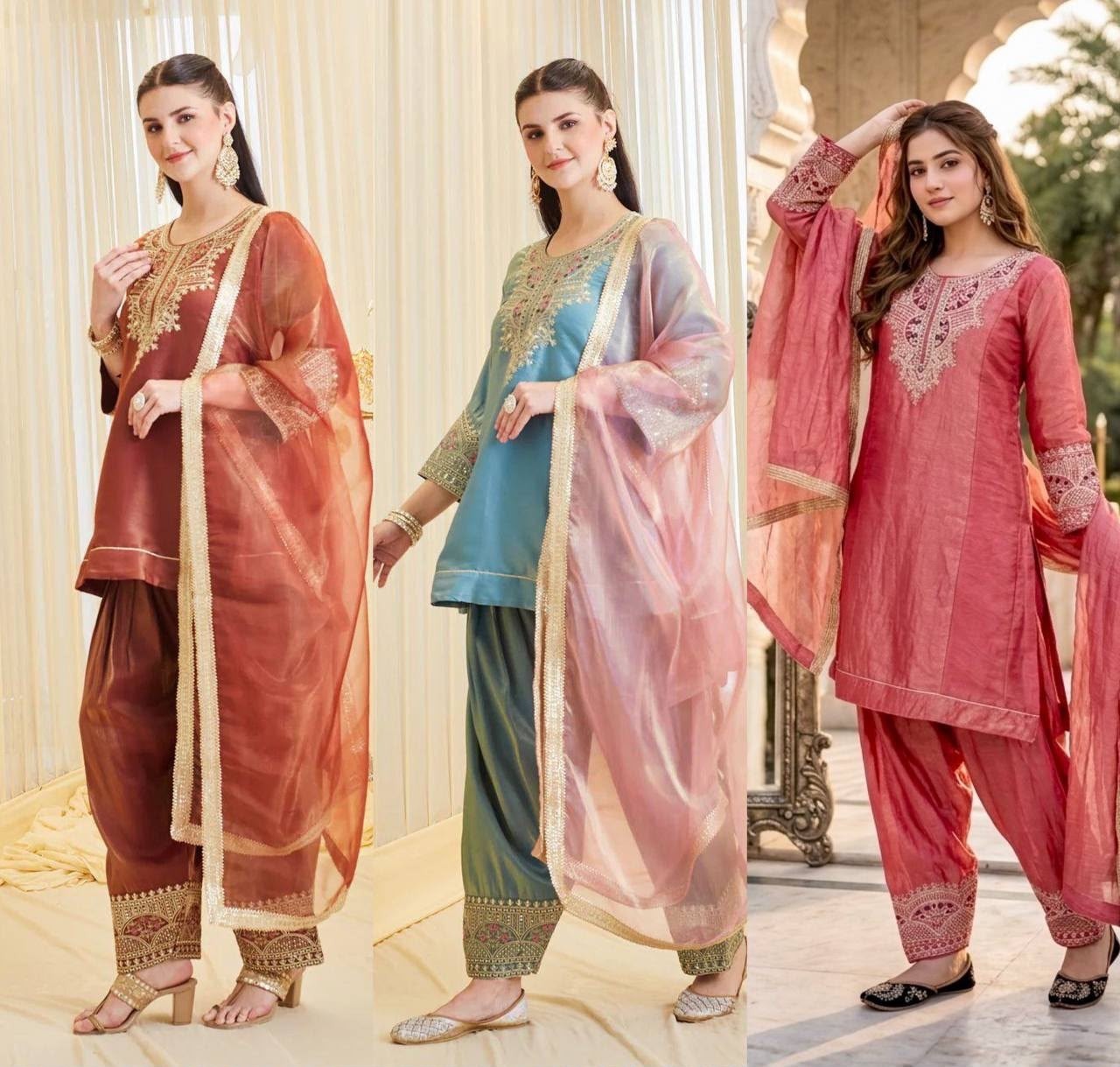 KF-1728 Heavy Fendy Silk Designer Palazzo Set