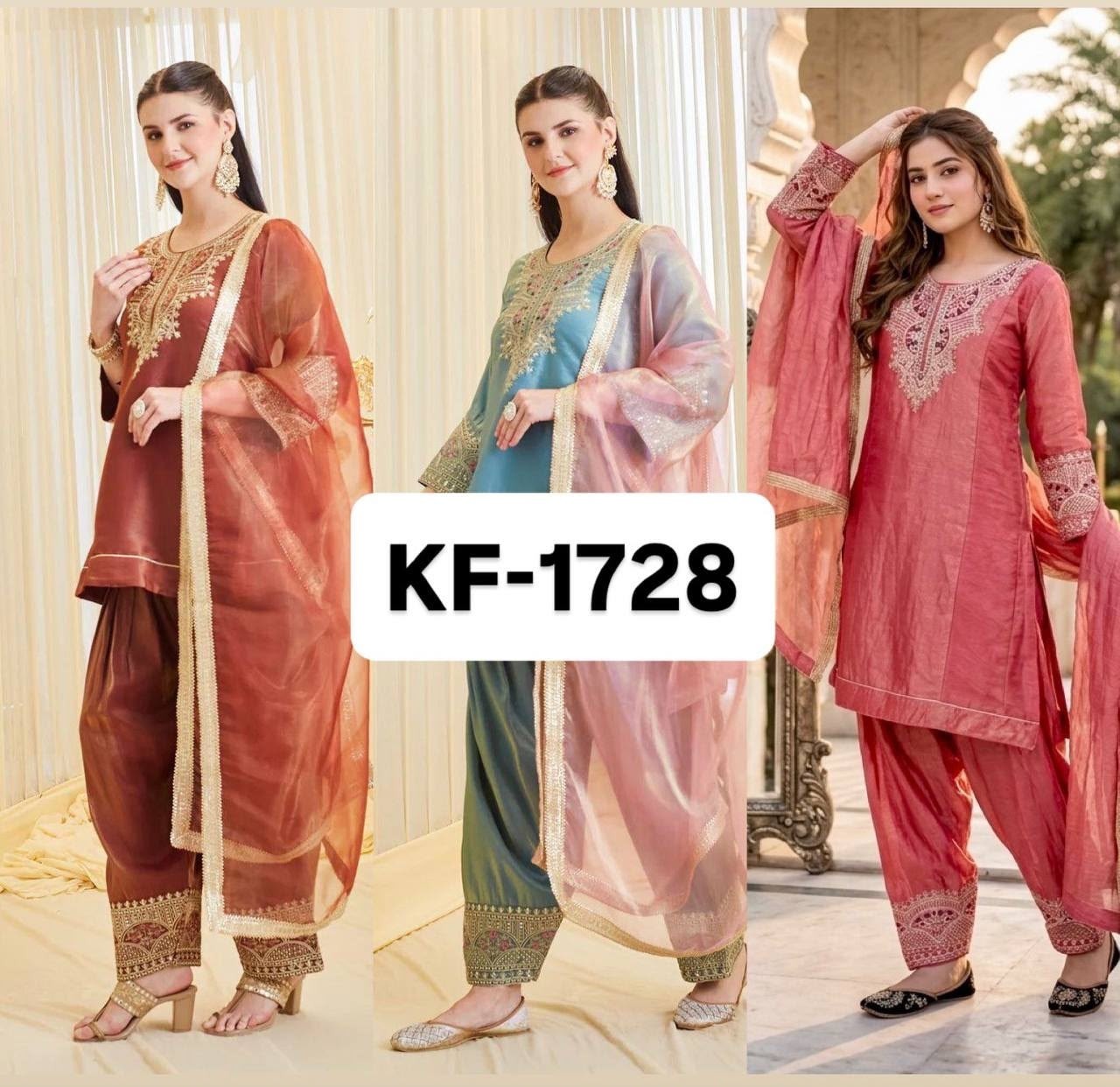 KF-1728 Heavy Fendy Silk Designer Palazzo Set