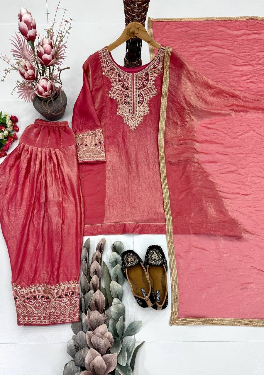 KF-1728 Heavy Fendy Silk Designer Palazzo Set