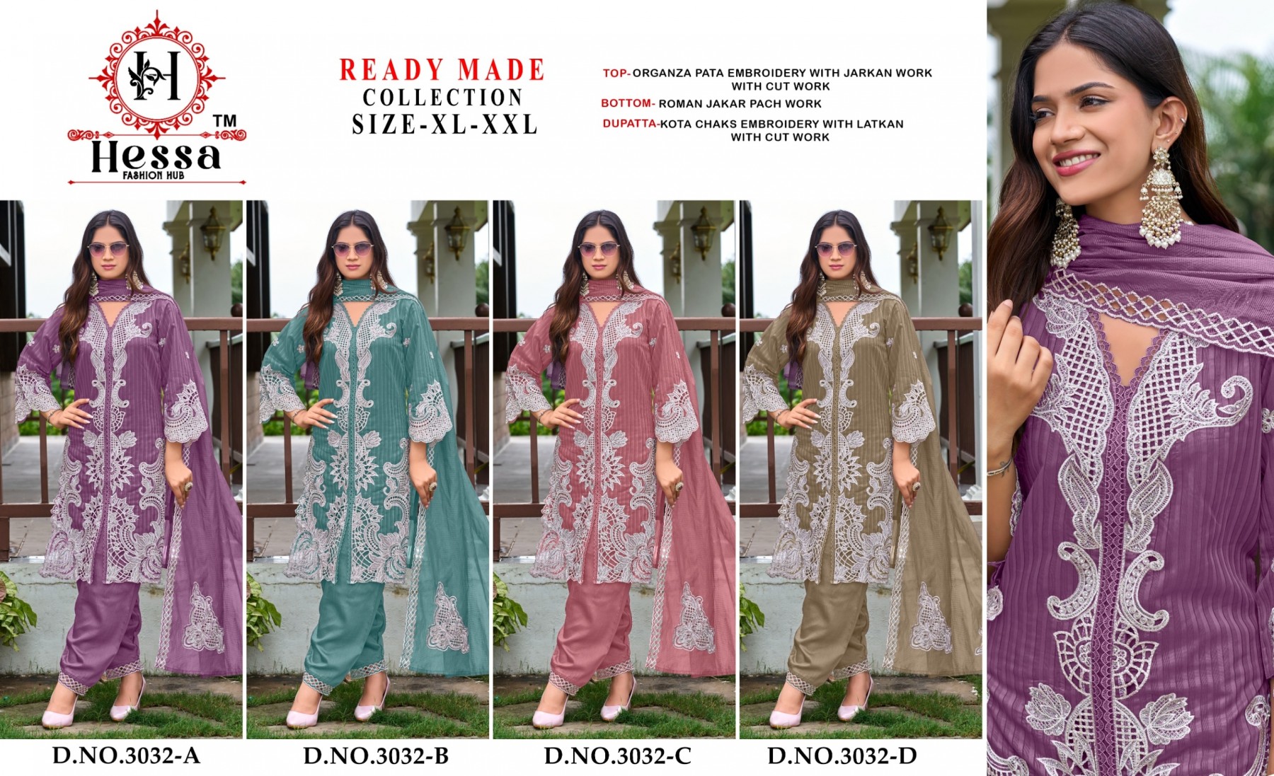 Latika Designer Suit 3032 Organza Pata Collection