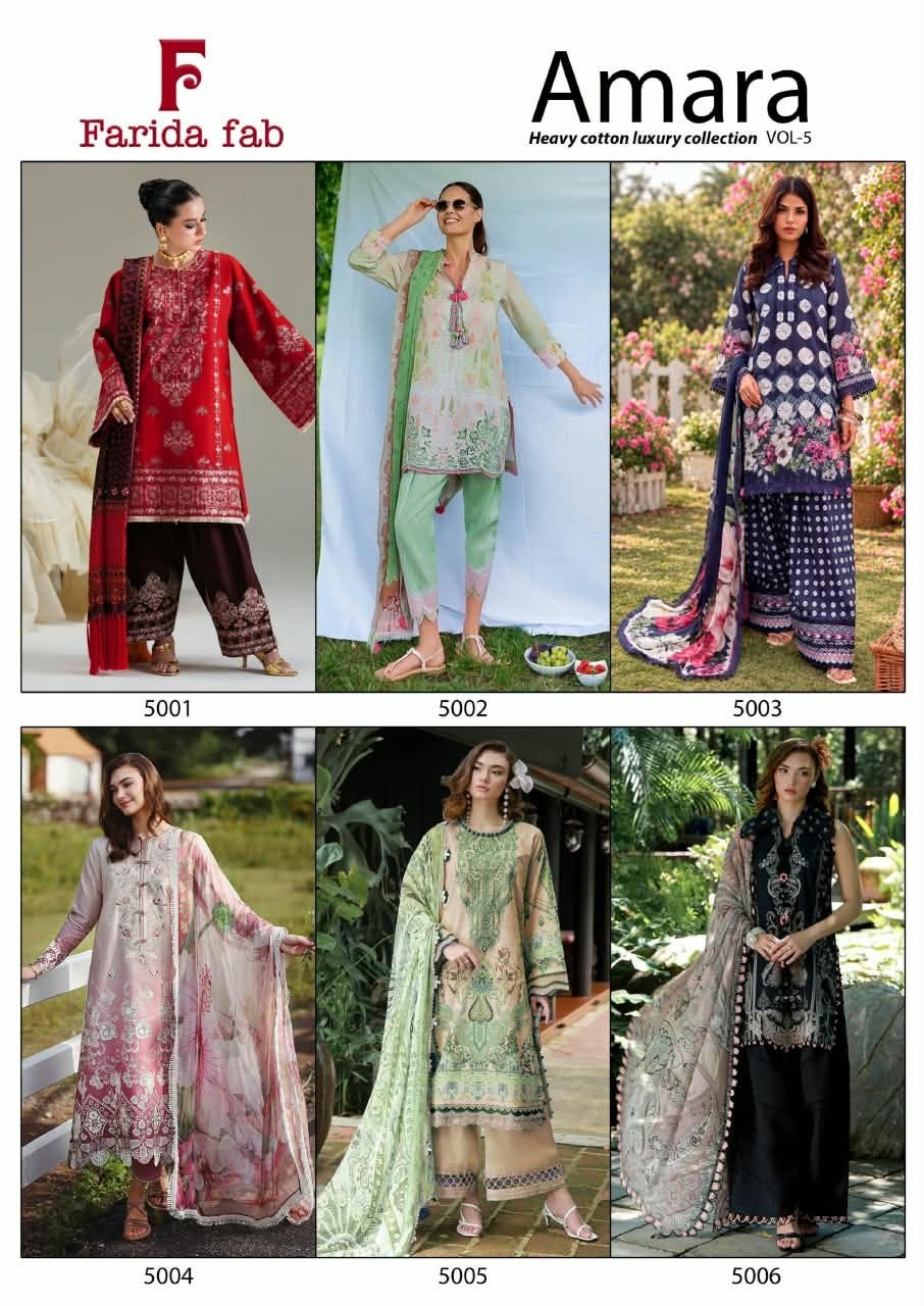 FARIDA FAB AMARA VOL 5 Pure Cotton Designer Collection