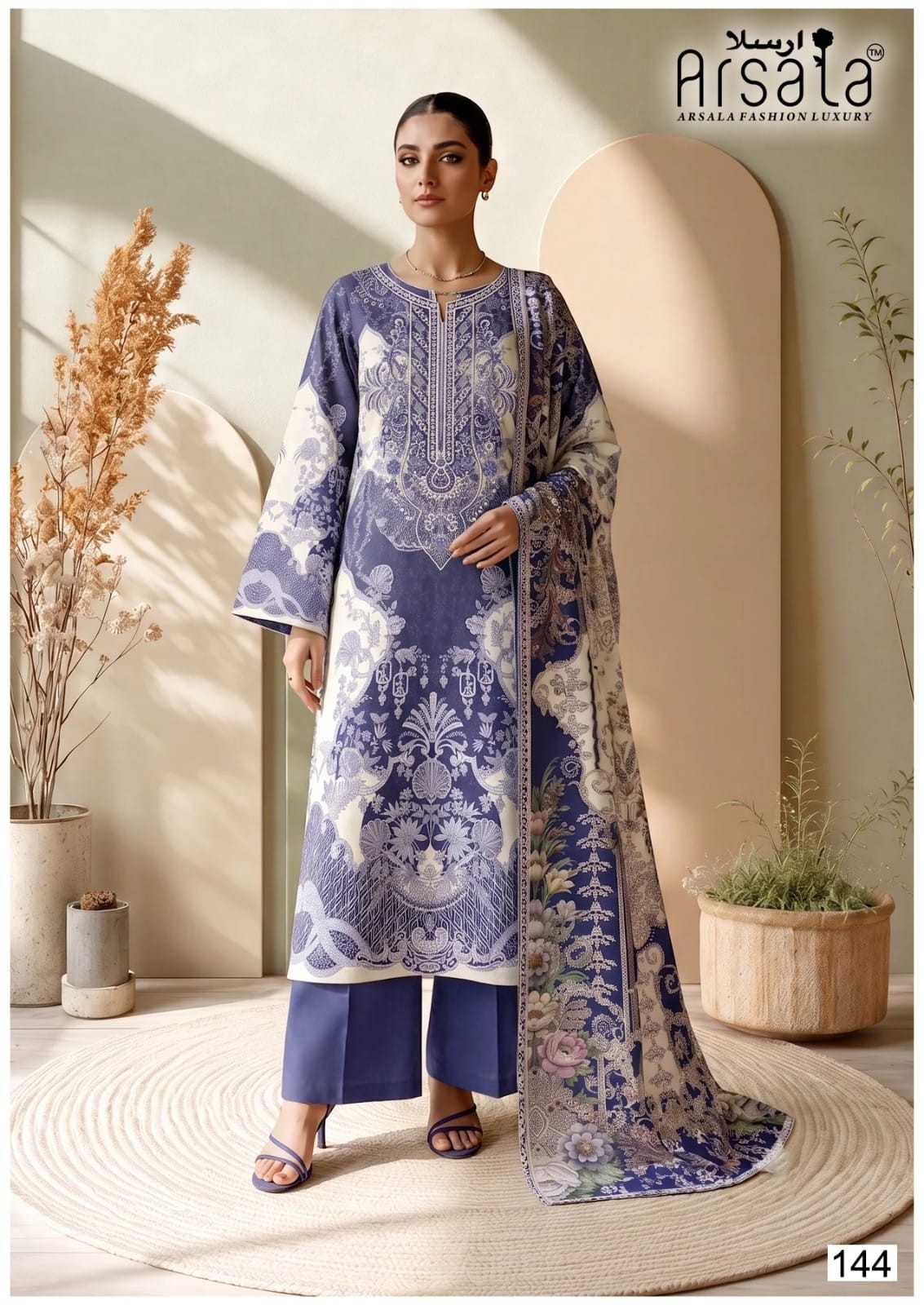 Shop ARSALA FASHION AMARA Vol.5 Heavy Cotton Luxury Collection with Pure Lawn Cotton top, bottom and Pure Cotton dupatta. Design 06 at ₹415/-.