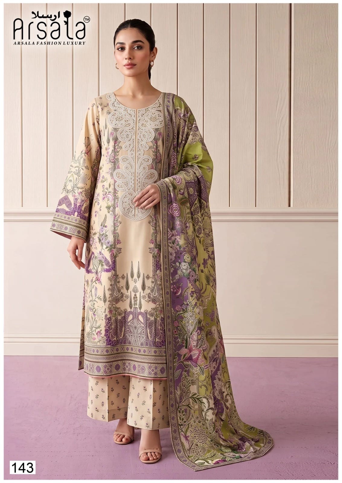 Shop ARSALA FASHION AMARA Vol.5 Heavy Cotton Luxury Collection with Pure Lawn Cotton top, bottom and Pure Cotton dupatta. Design 06 at ₹415/-.