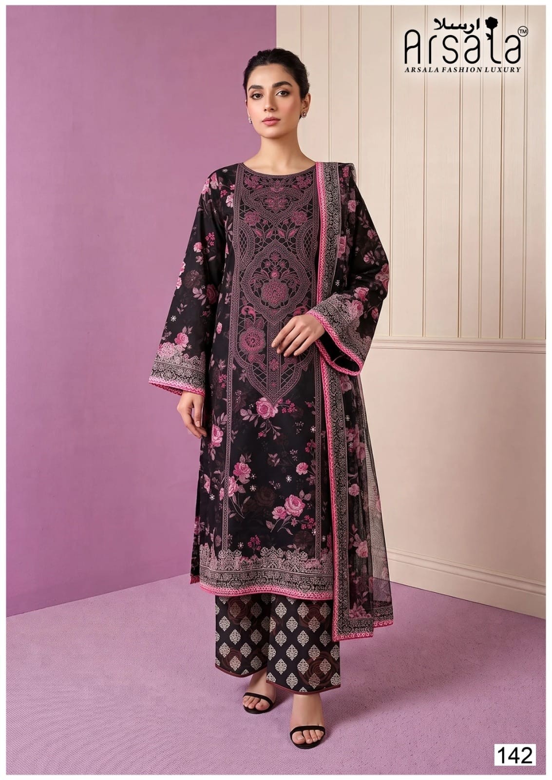 Shop ARSALA FASHION AMARA Vol.5 Heavy Cotton Luxury Collection with Pure Lawn Cotton top, bottom and Pure Cotton dupatta. Design 06 at ₹415/-.