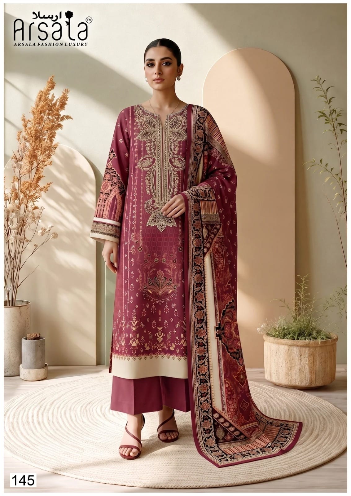 Shop ARSALA FASHION AMARA Vol.5 Heavy Cotton Luxury Collection with Pure Lawn Cotton top, bottom and Pure Cotton dupatta. Design 06 at ₹415/-.