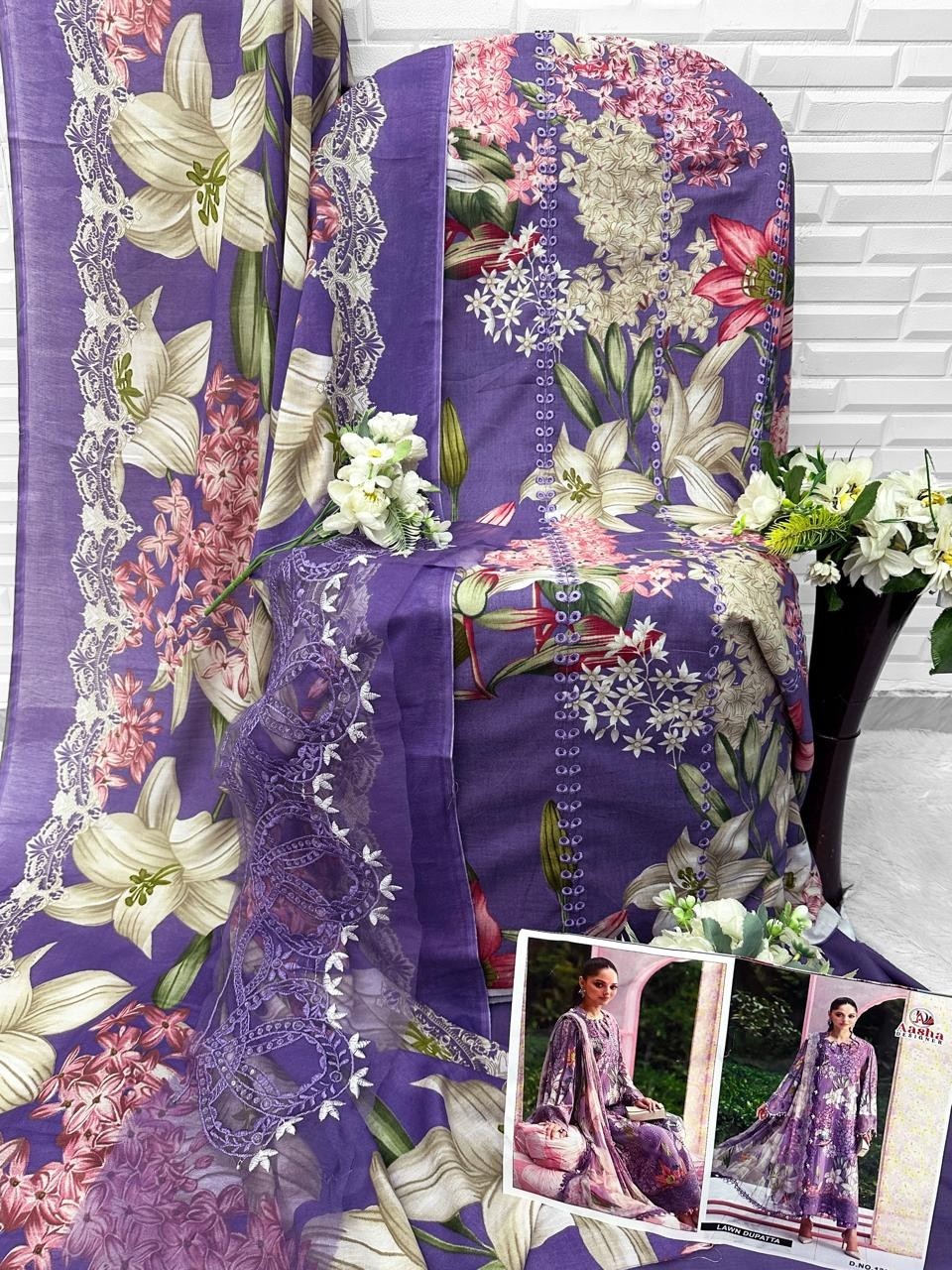 AASHA DESIGNER | MARIA B. Mprint 25-7 | Premium Cotton Collection
