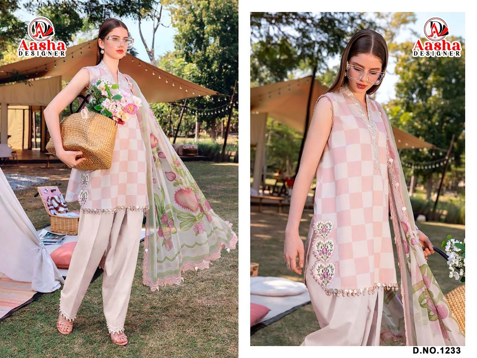 AASHA DESIGNER | 1132/1233 | Pure Cotton Patch Embroidery Collection
