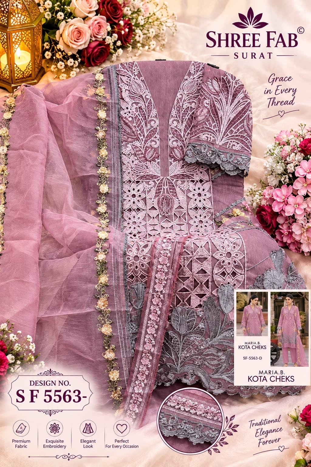 SHREE FABS | SF-5563 | Heavy Kota Checks Hand Khat Collection