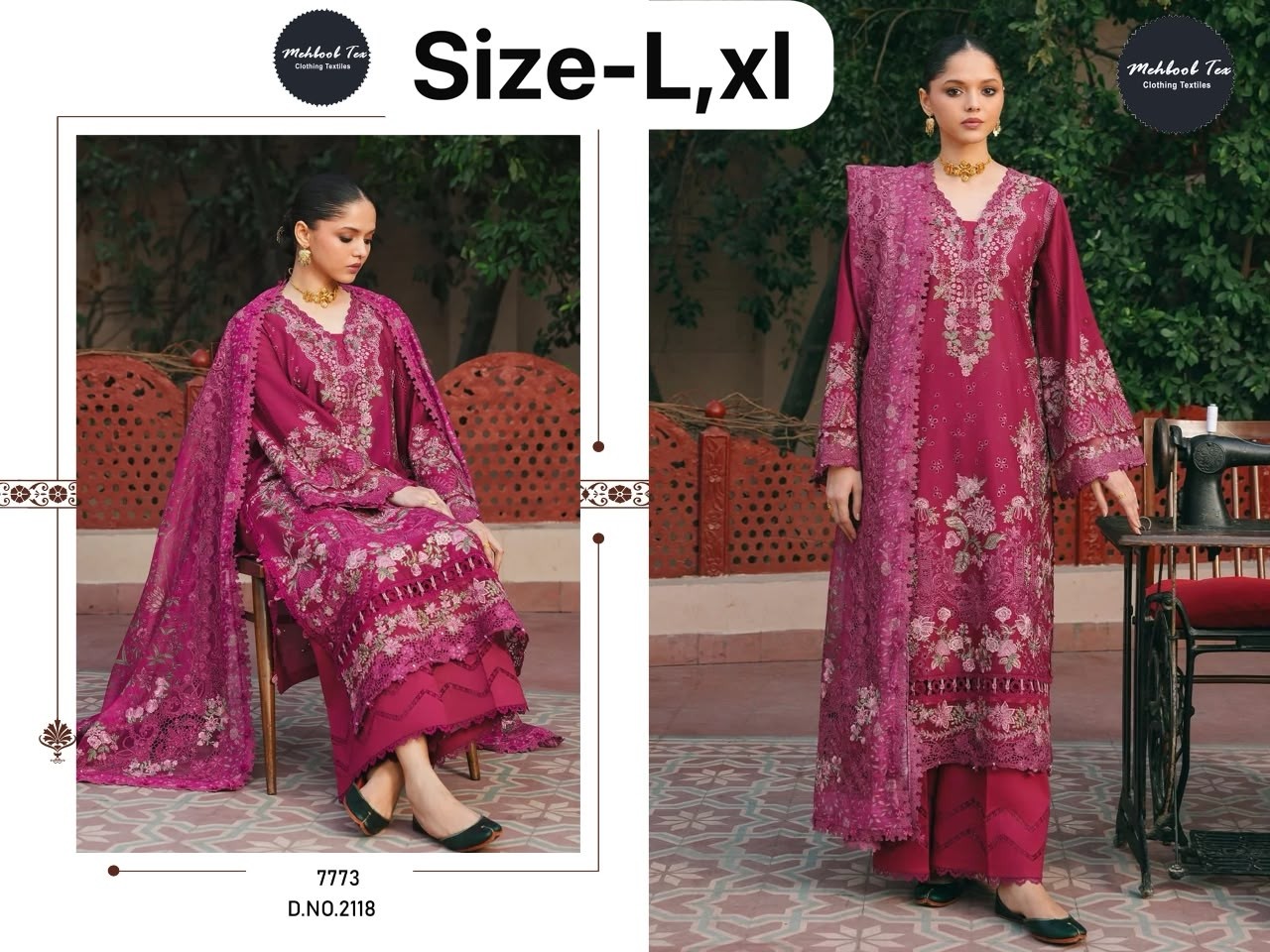 MEHBOOB TEX | 2106-2108 | Cambric Cotton Embroidered Ready-to-Wear Collection