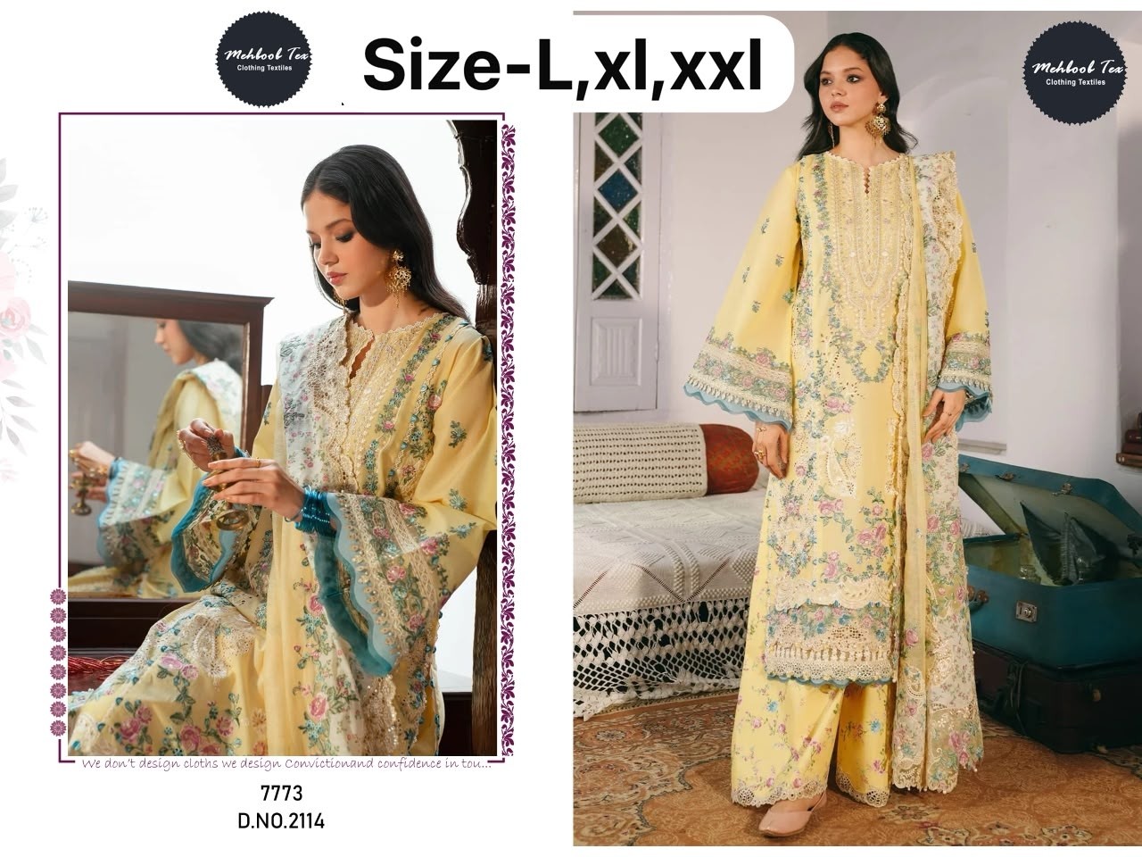 MEHBOOB TEX | 2106-2108 | Cambric Cotton Embroidered Ready-to-Wear Collection