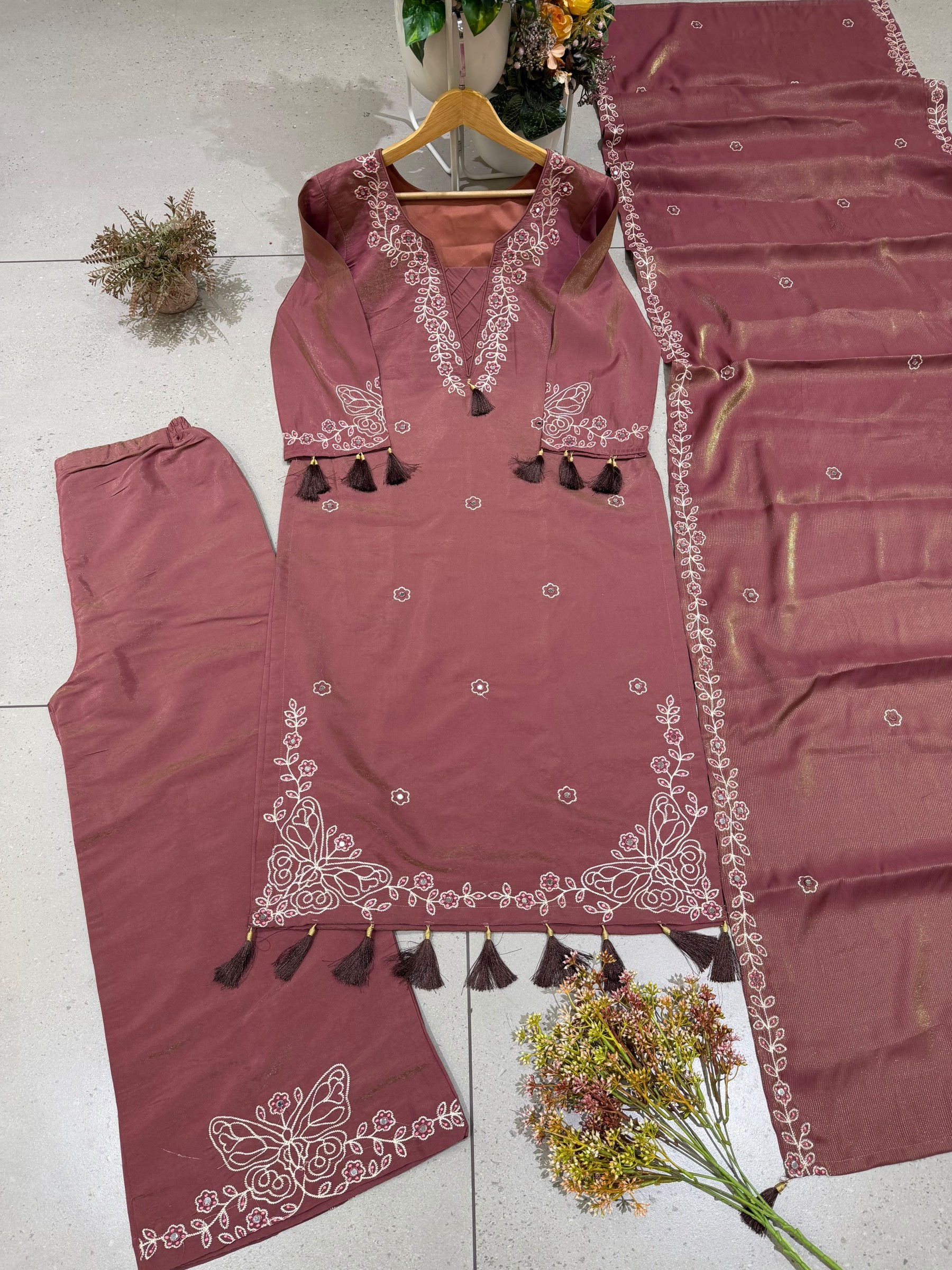 BE-513 | Leo Denting Mirror Embroidered Designer Collection