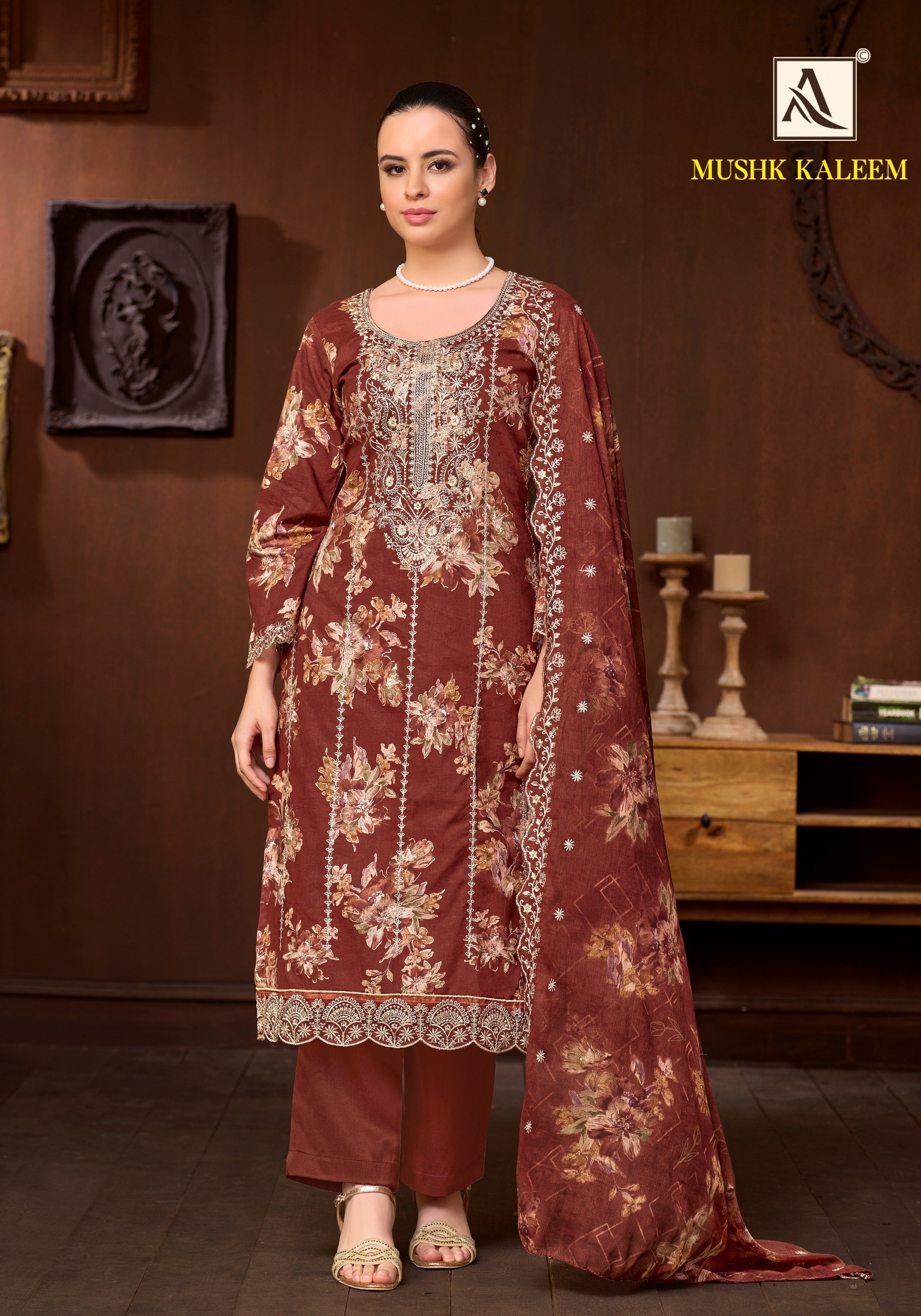 ALOK SUIT | MUSHK KALEEM | Pure Cambric Cotton Designer Collection