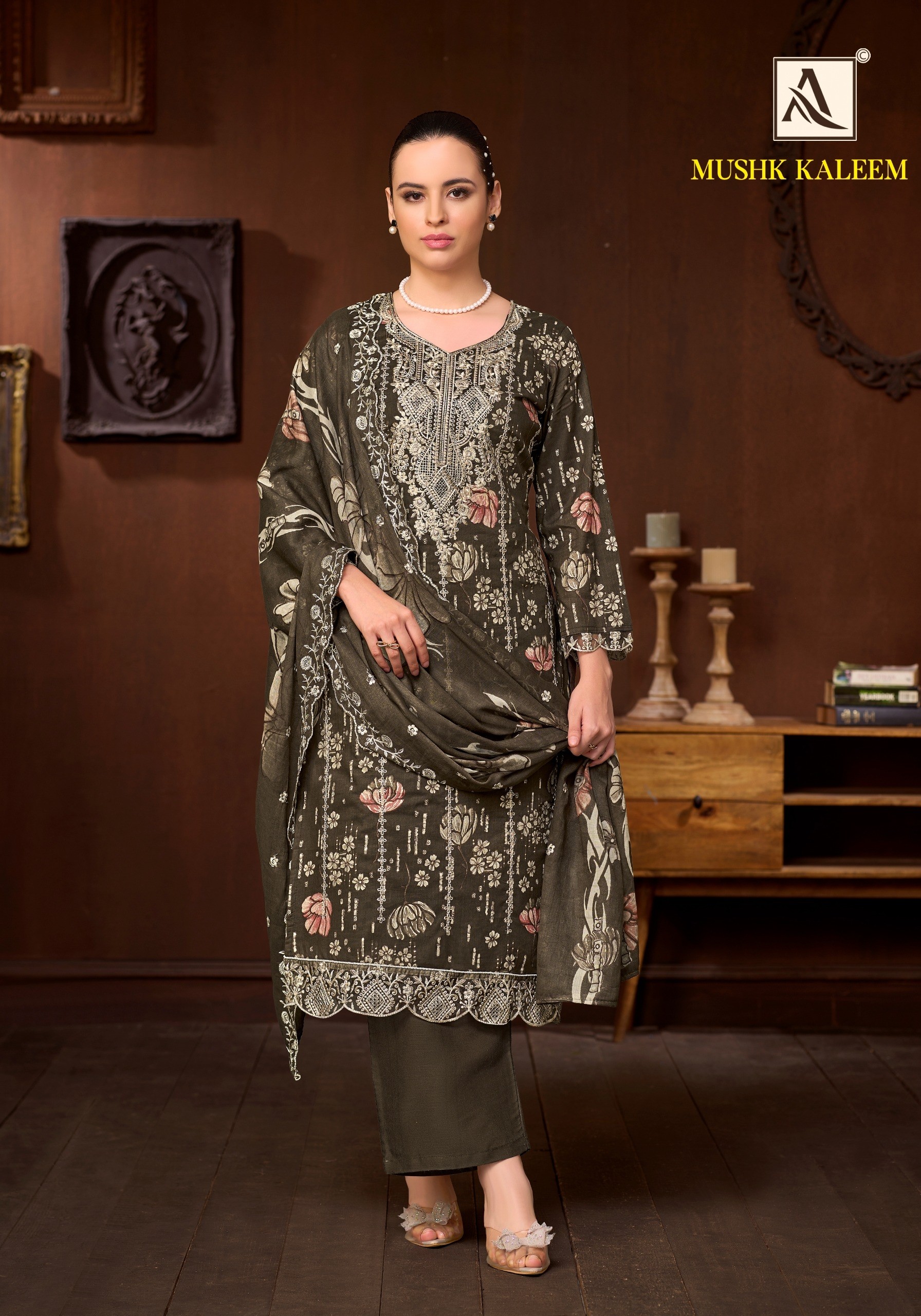 ALOK SUIT | MUSHK KALEEM | Pure Cambric Cotton Designer Collection